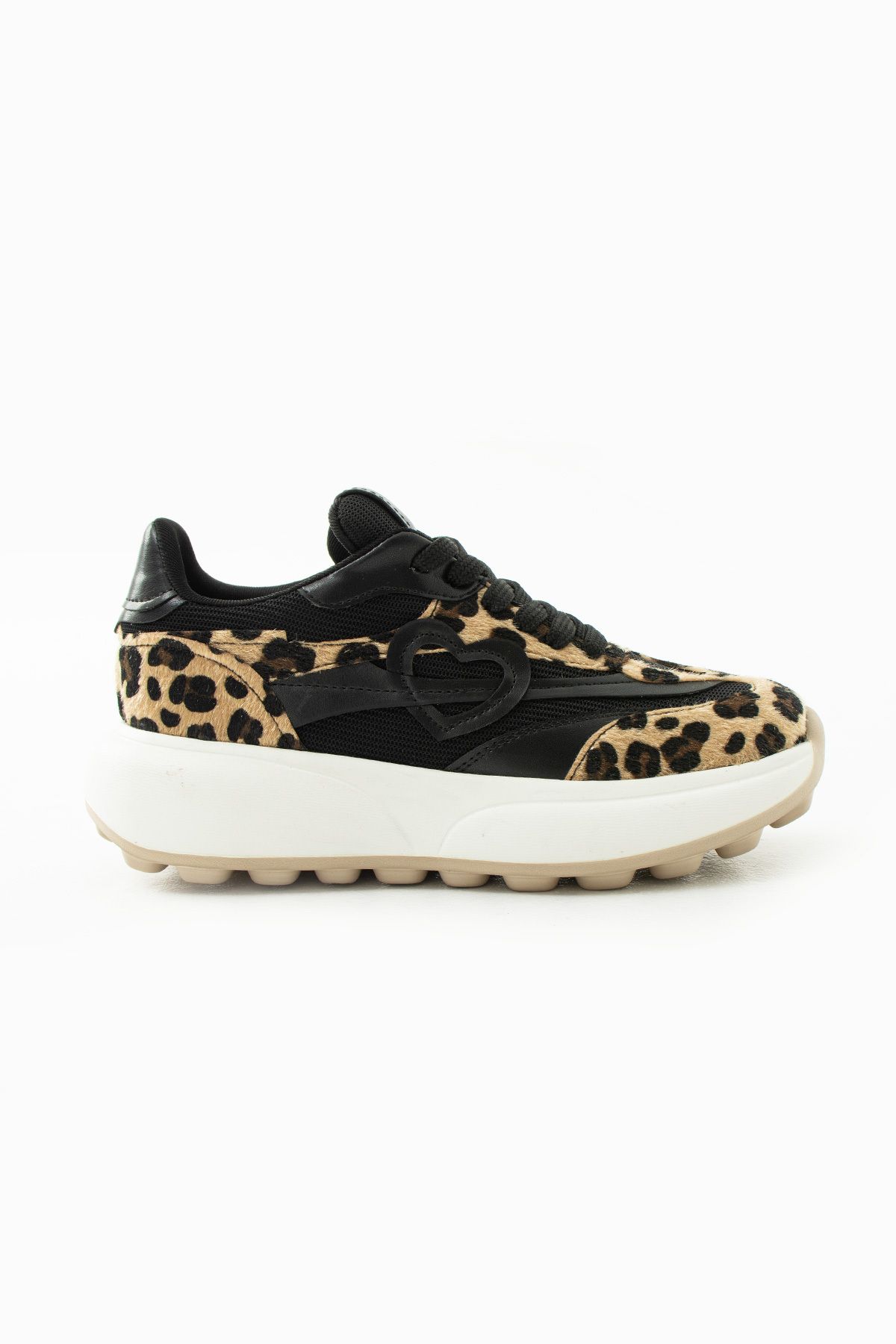 Siena Shoes Zona Kadın Bağcıklı Sneaker Leopar