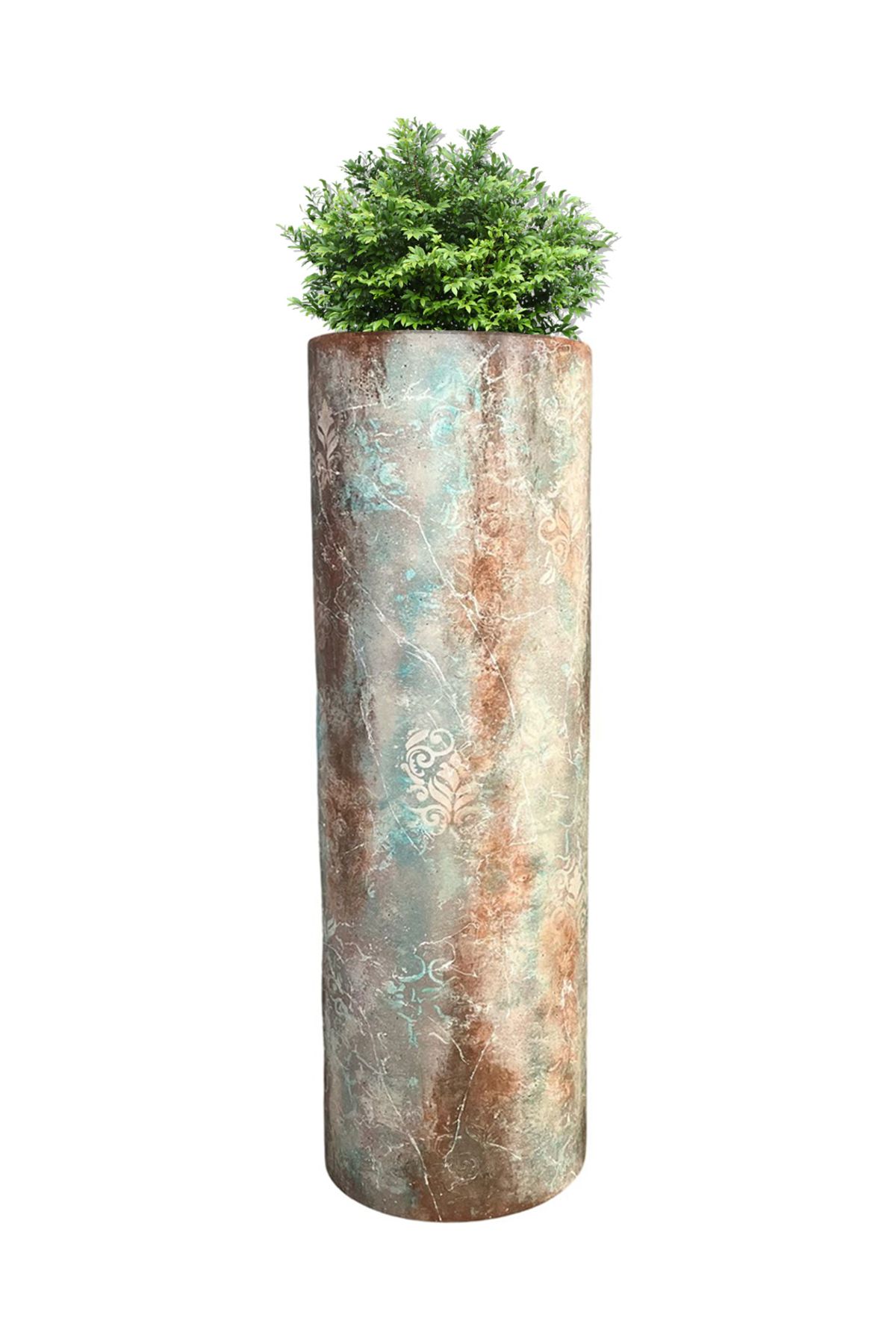 Astera Decor asteradecor Fiber Saksı Antik Turkuaz Çap30cm *Yükseklik 100cm