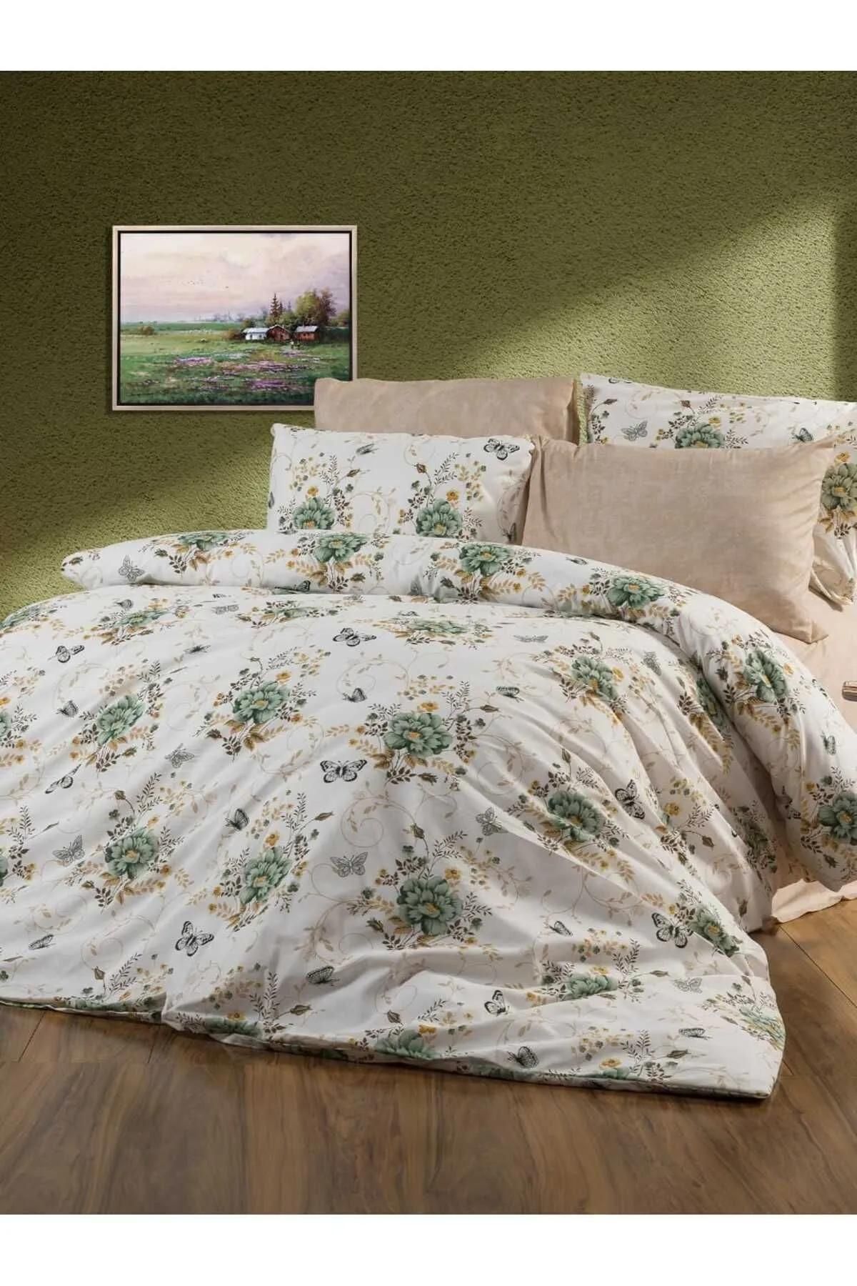 MaralHome ÇİÇEK DESENLİ ÇİFT KİŞİLİK NEVRESİM TAKIMI