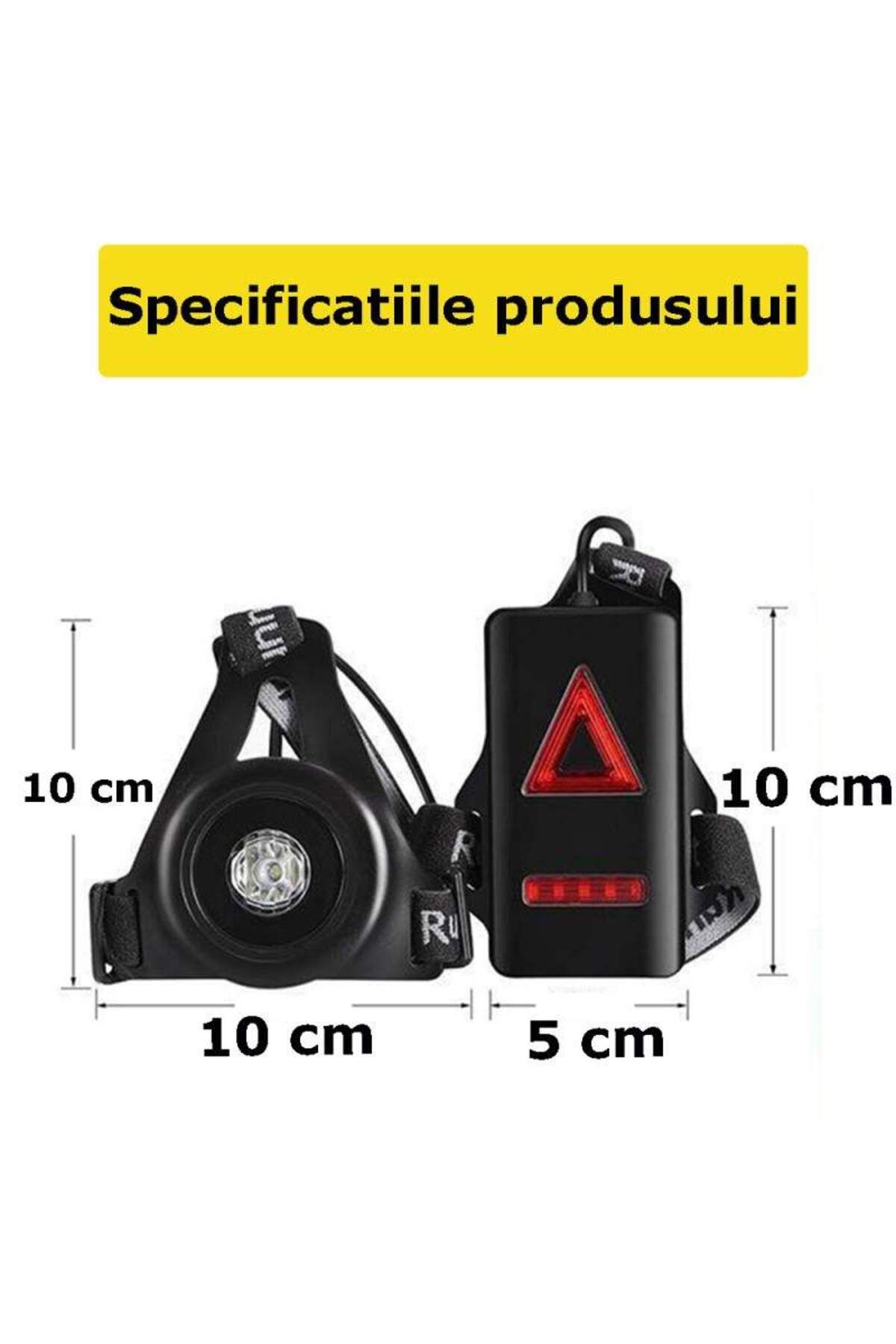 SIKS-Led Flashlight For Running, With Elastic Harness, Rechargeable, USB Included, Black 3