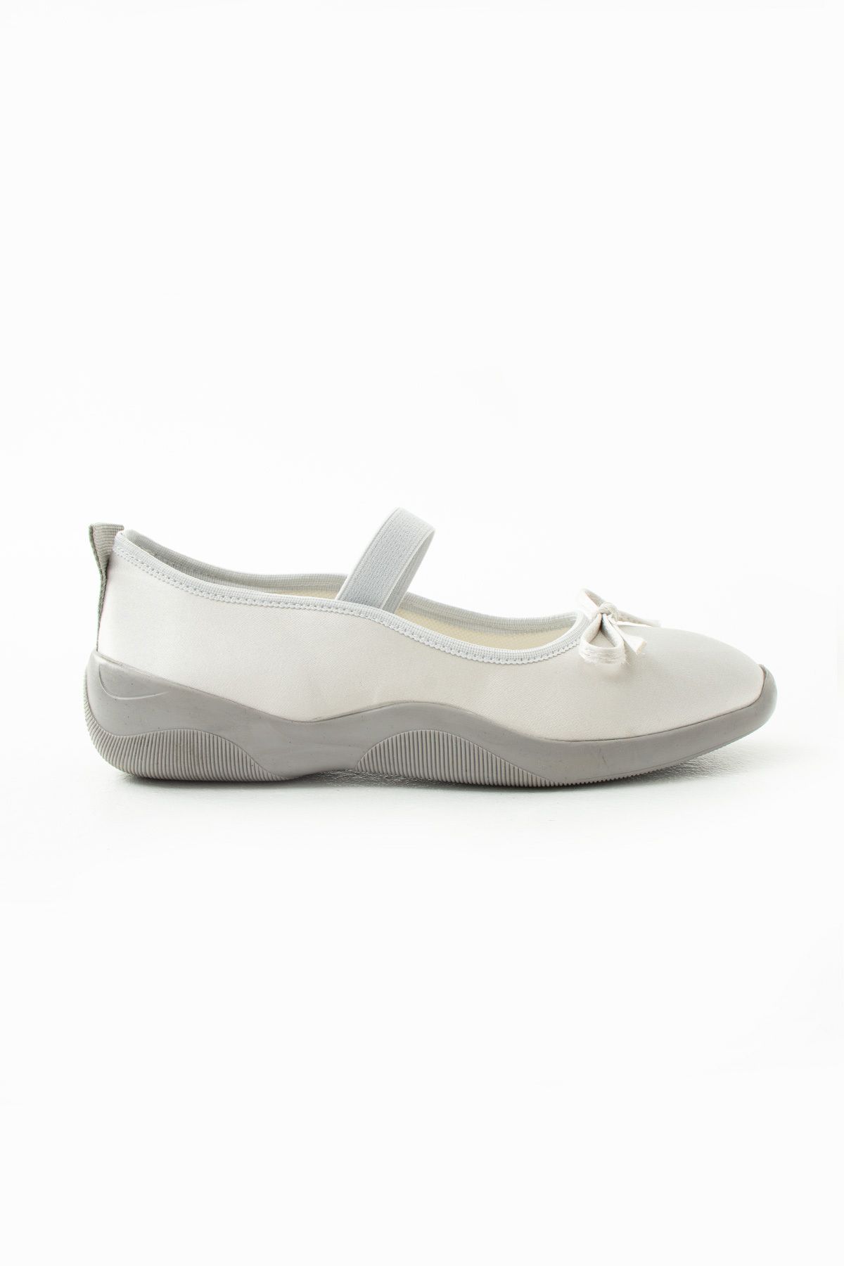 Siena Shoes Rhea Kadın Fiyonklu Lastikli Babet Gümüş
