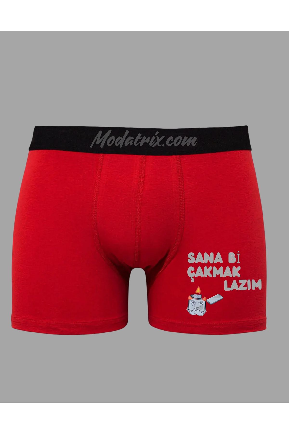 UNIQUE DESIGN Sana Bi Çakmak Lazım Baskılı Boxer