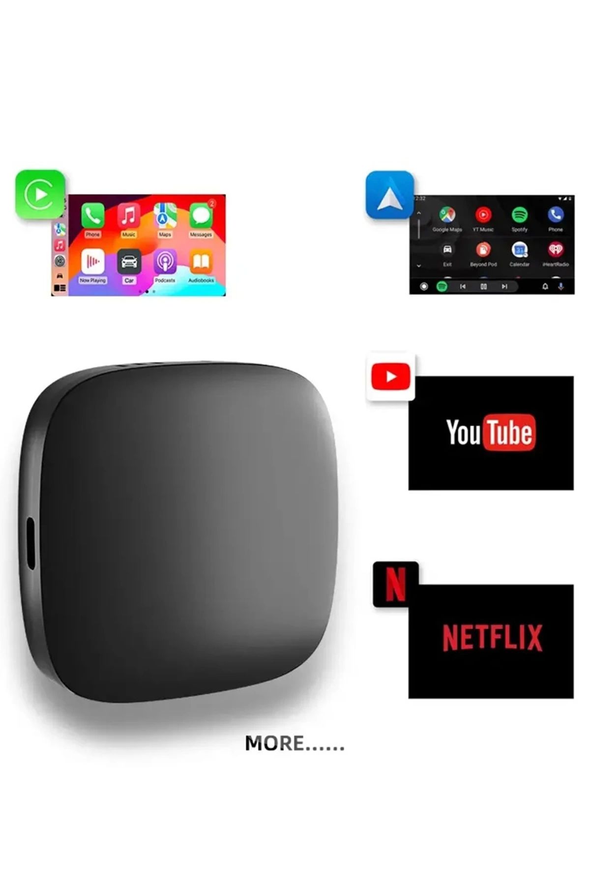 Vothoon Wireless Carplay Android Araba 4 Çekirdekli Akıcı FullHd 1080P Wifi 2.4/5G 2GB/32Gb