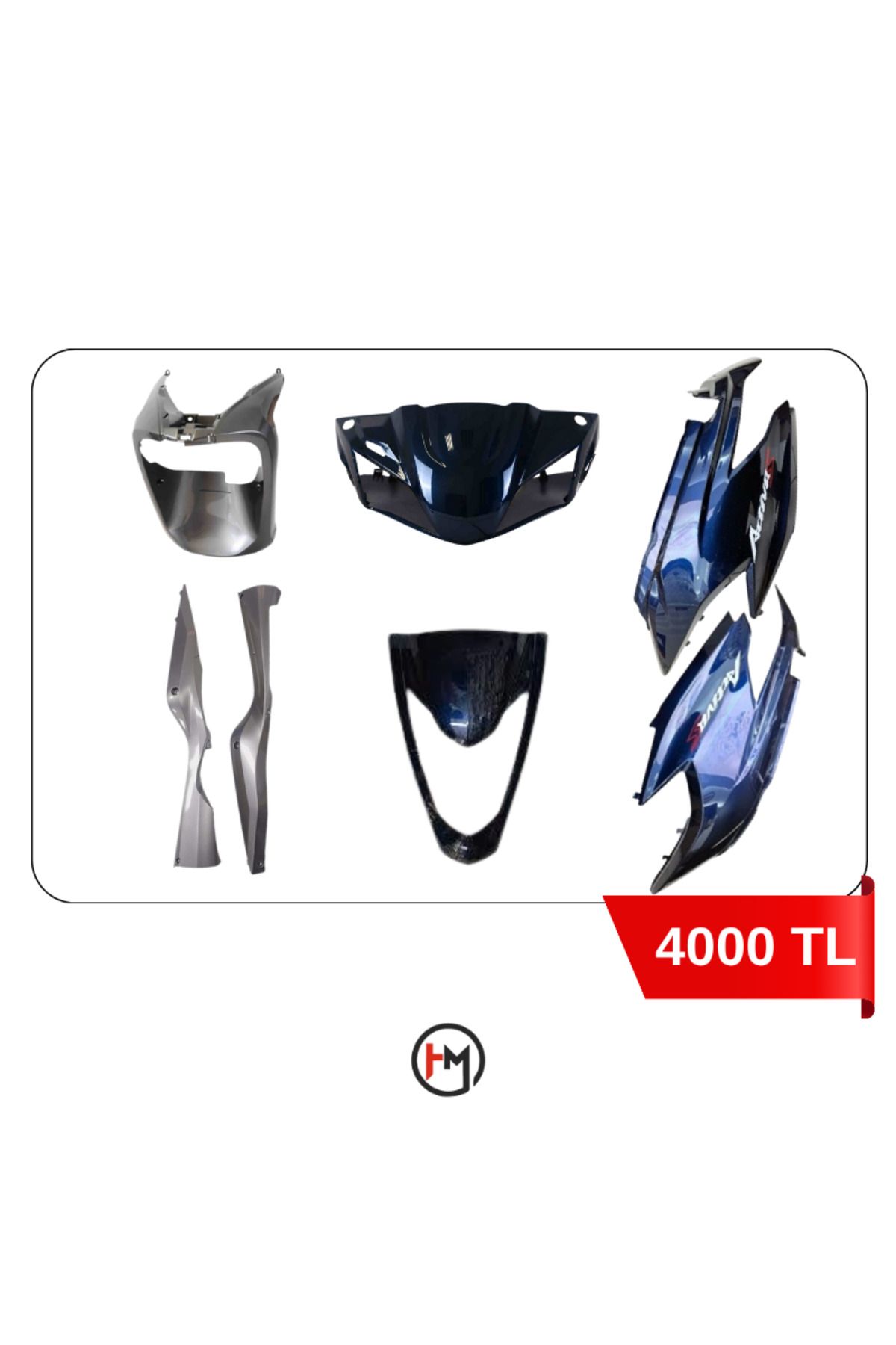 Honda Activa S Grenaj Seti Mavi Renkli + 2 Siyah Parça Yeni Model Mavi
