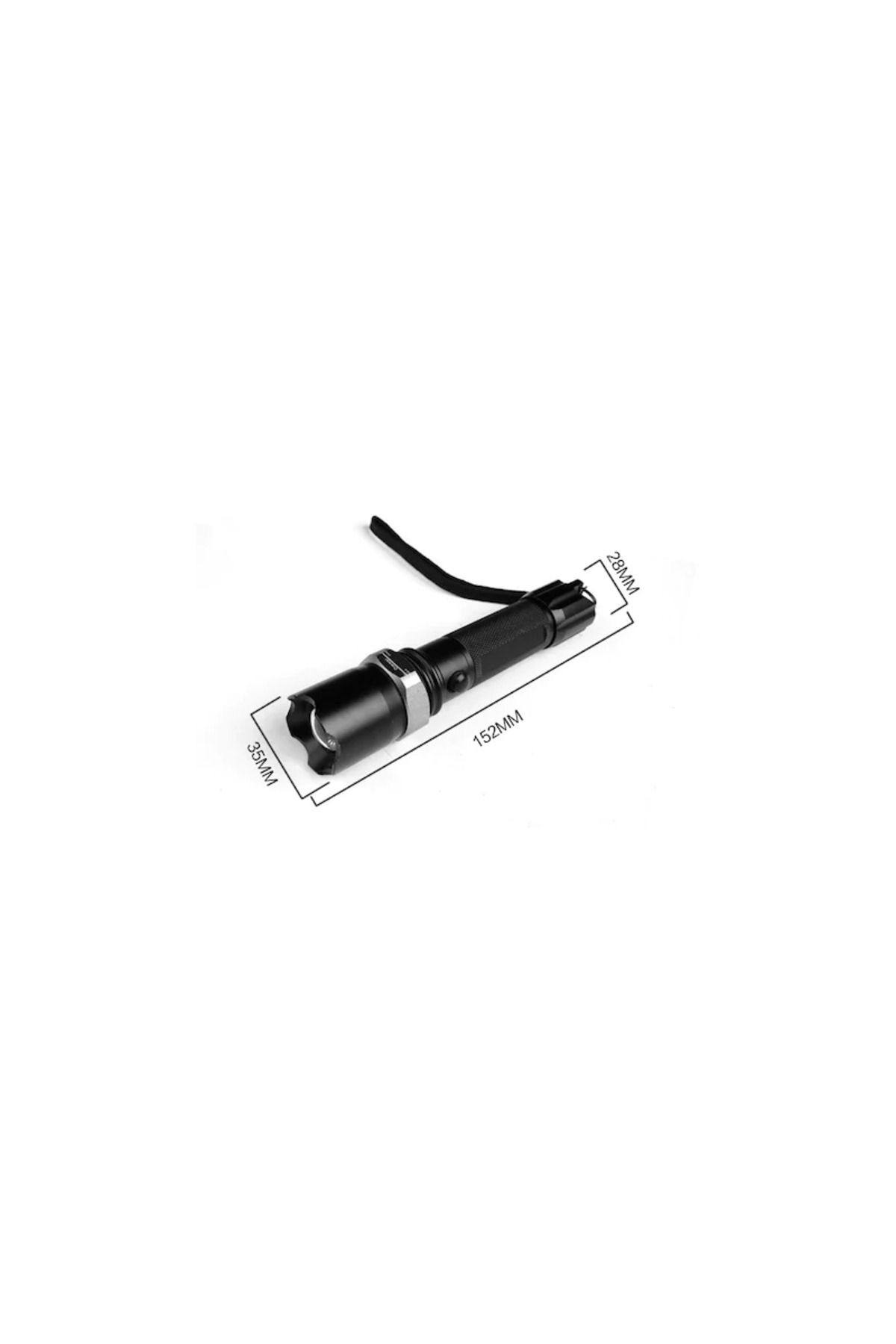 SIKS-® Swat flashlight, LED light, focus, for fishing, camping, hiking, black 4