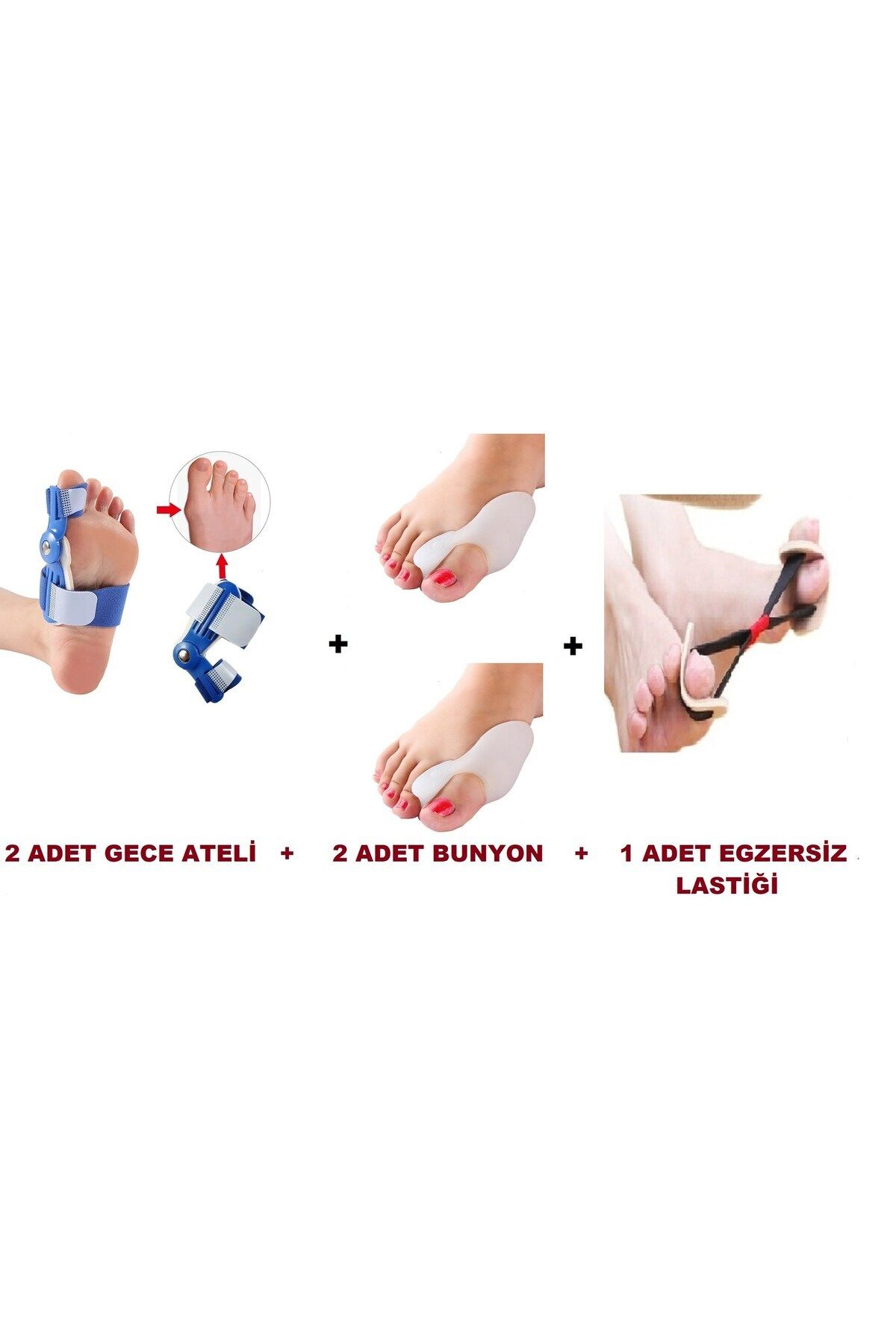 AboutThePerfect Rahatlatıcı Gece Ateli, Silikon Destek ve Egzersiz Lastiği Seti, Konforlu Kullanım