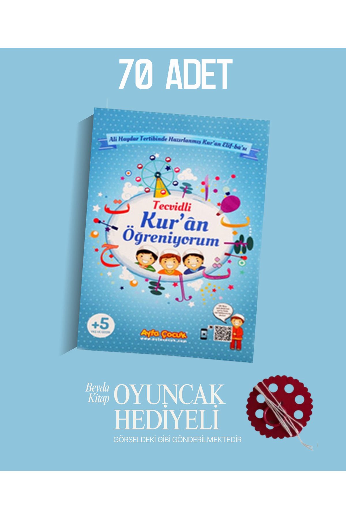 Timaş Çocuk Tecvidli Kuran Öğreniyorum (Mavi) - 70 Adet - Oyuncak Hediyeli