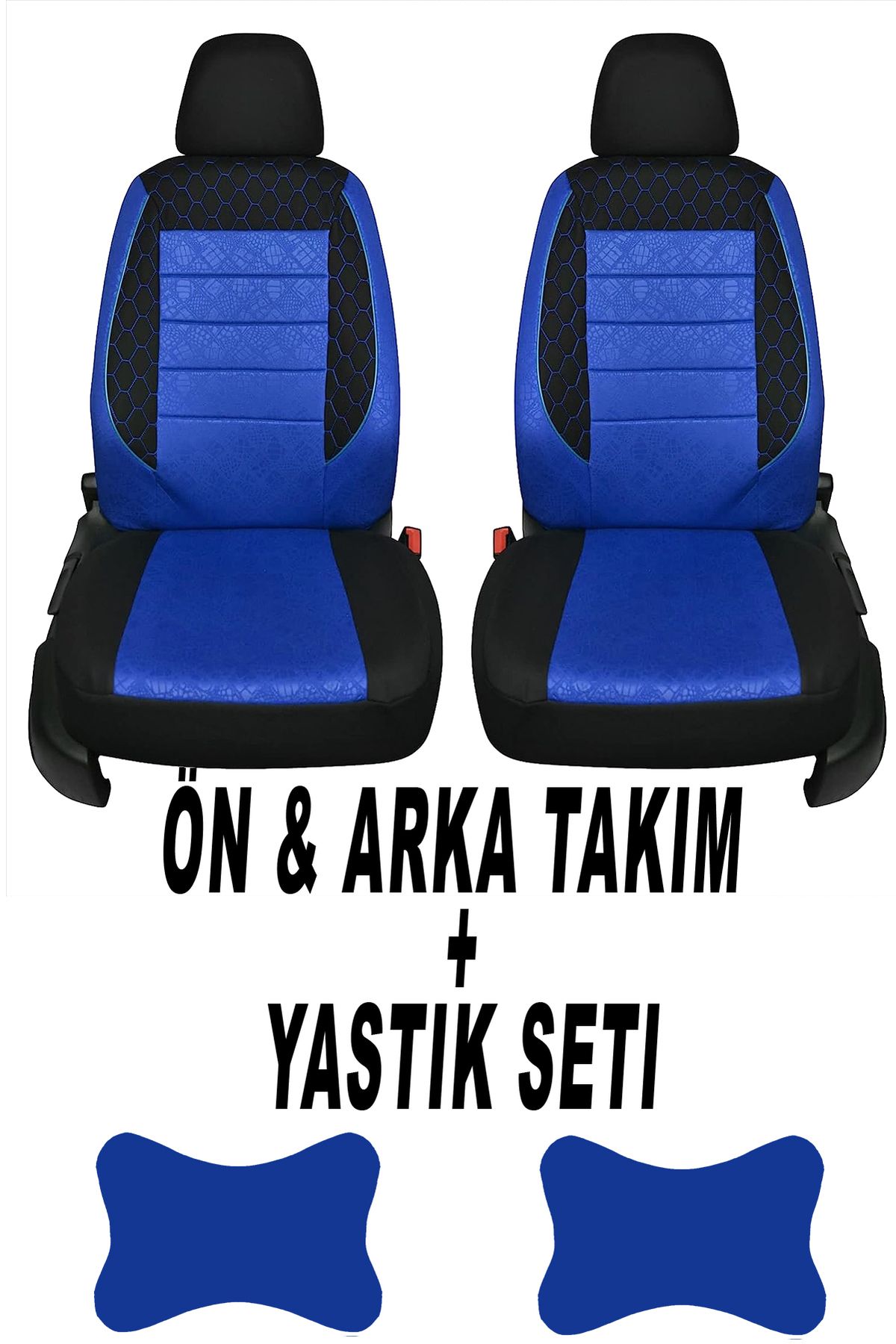1araba1ev Oto Koltuk Kılıfı Logosuz Ön Arka Takım + 2 Adet Boyun Yastığı Seti