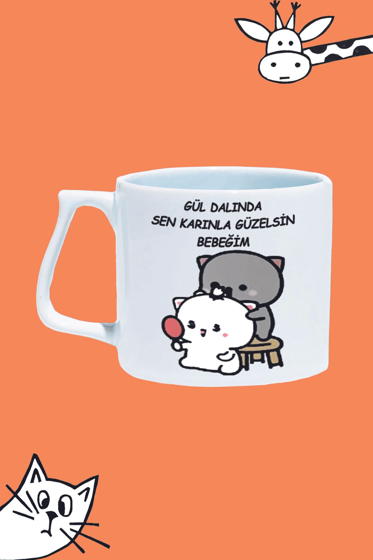 Olympus plus GÜL DALINDA SEN KARINLA GÜZELSİN BEBEĞİM MODDO TASARIM BASKILI LÜKS KUPA BARDAK