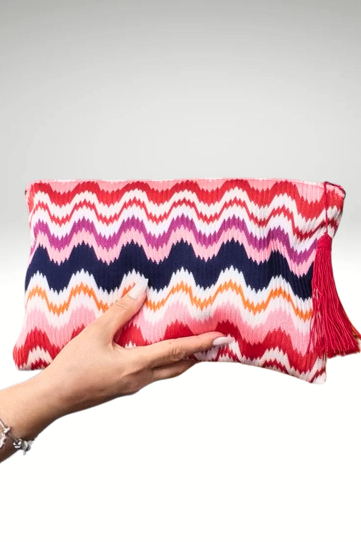 KRIMO Kadın Kumaş Çok Renkli Portföy Clutch Çanta El Çantası