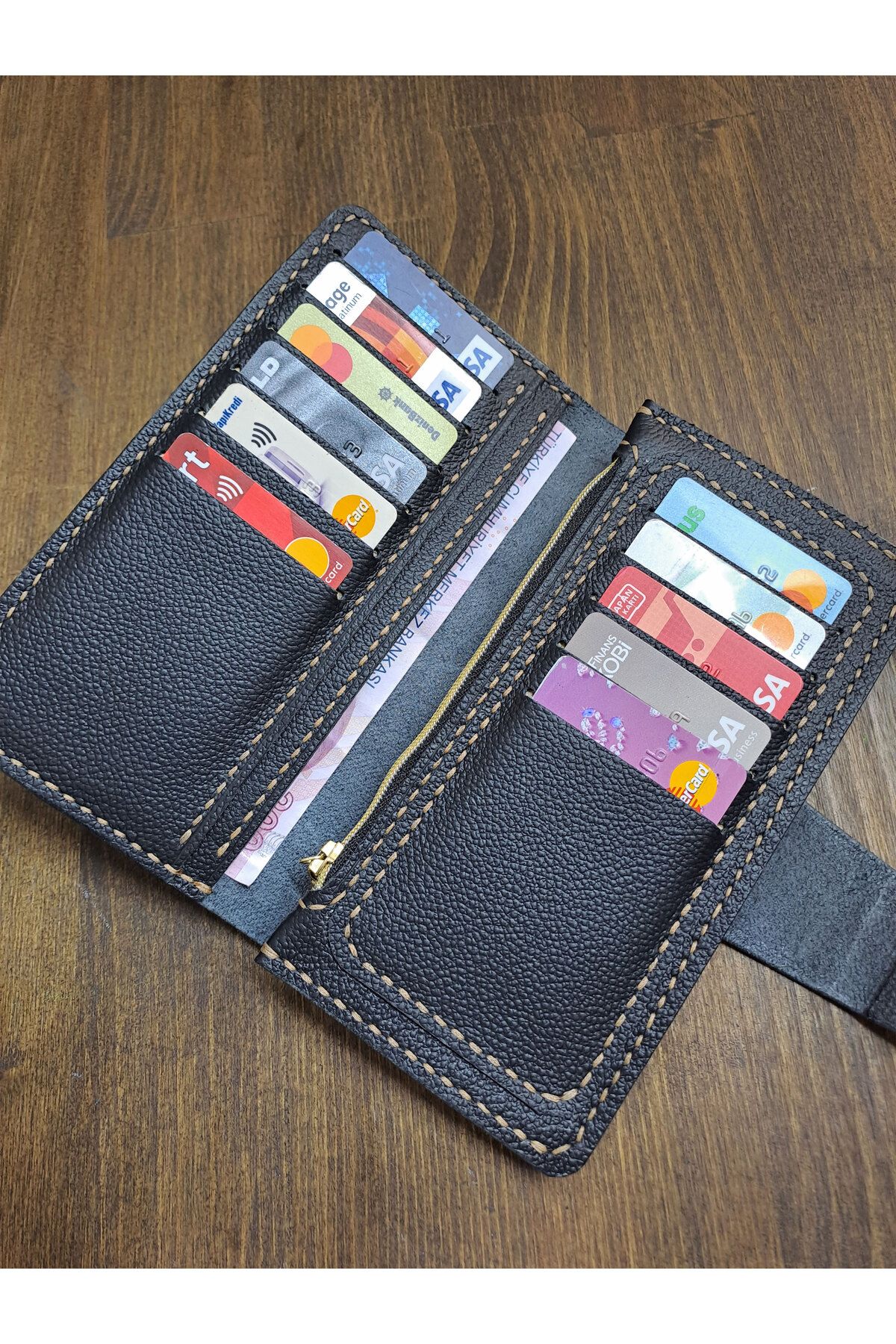 heyecanleather El Yapımı Gerçek Deri Kahverengi Kadın Cüzdan