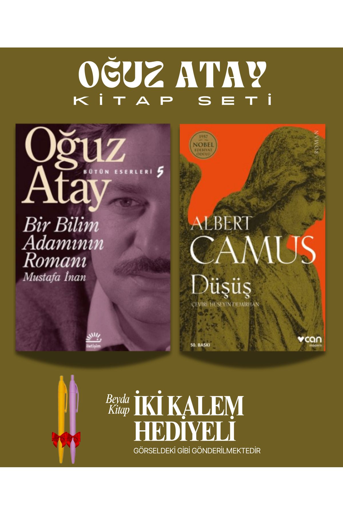 İletişim Yayınları Bir Bilim Adamının Romanı - Düşüşü - Oğuz Atay - Albert Camus - İki Kalem Hediyeli