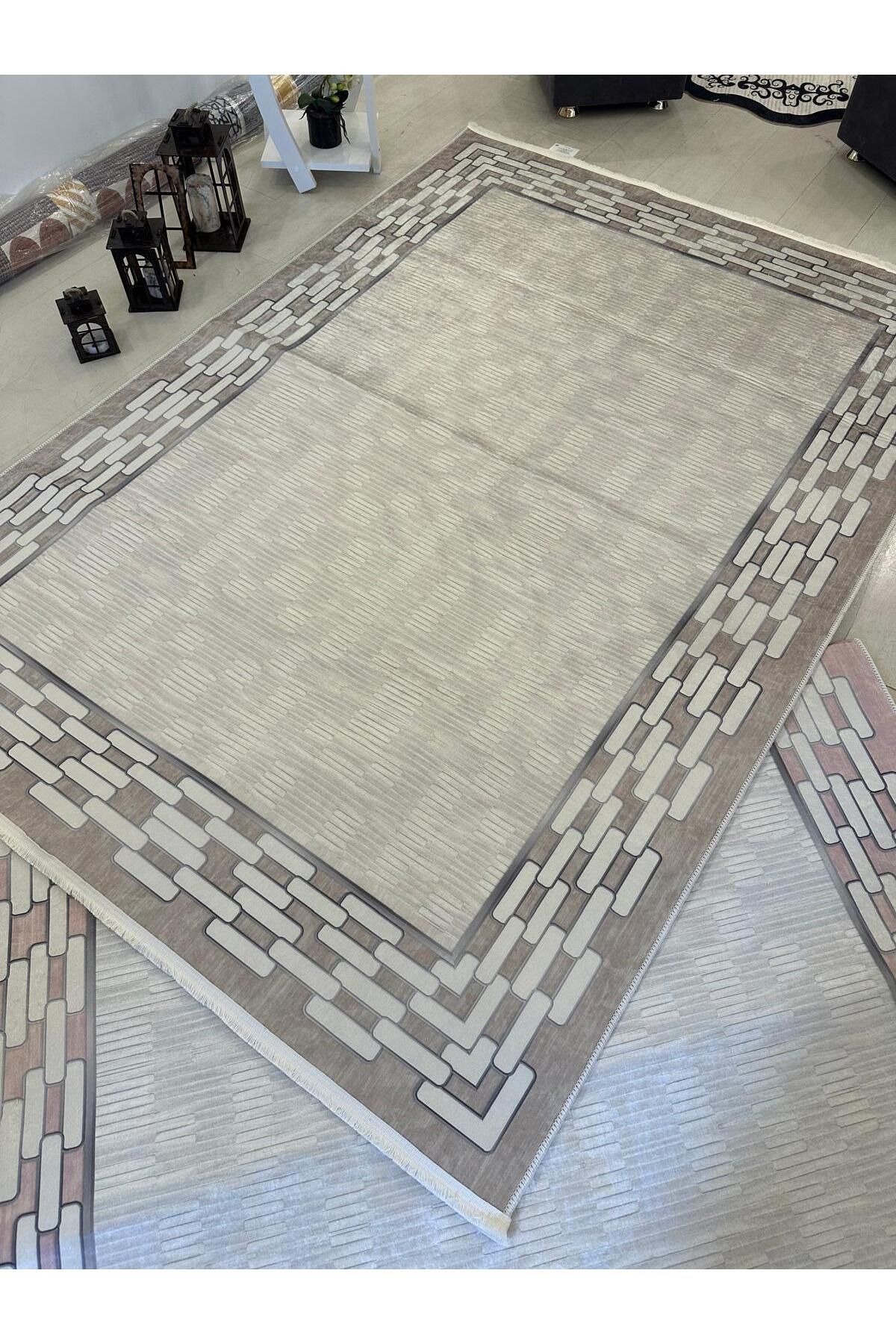 Home Dijital Baskılı Halı Modern Desen Kaymaz Taban Makinede Yıkanabilir Salon Mutfak Halısı