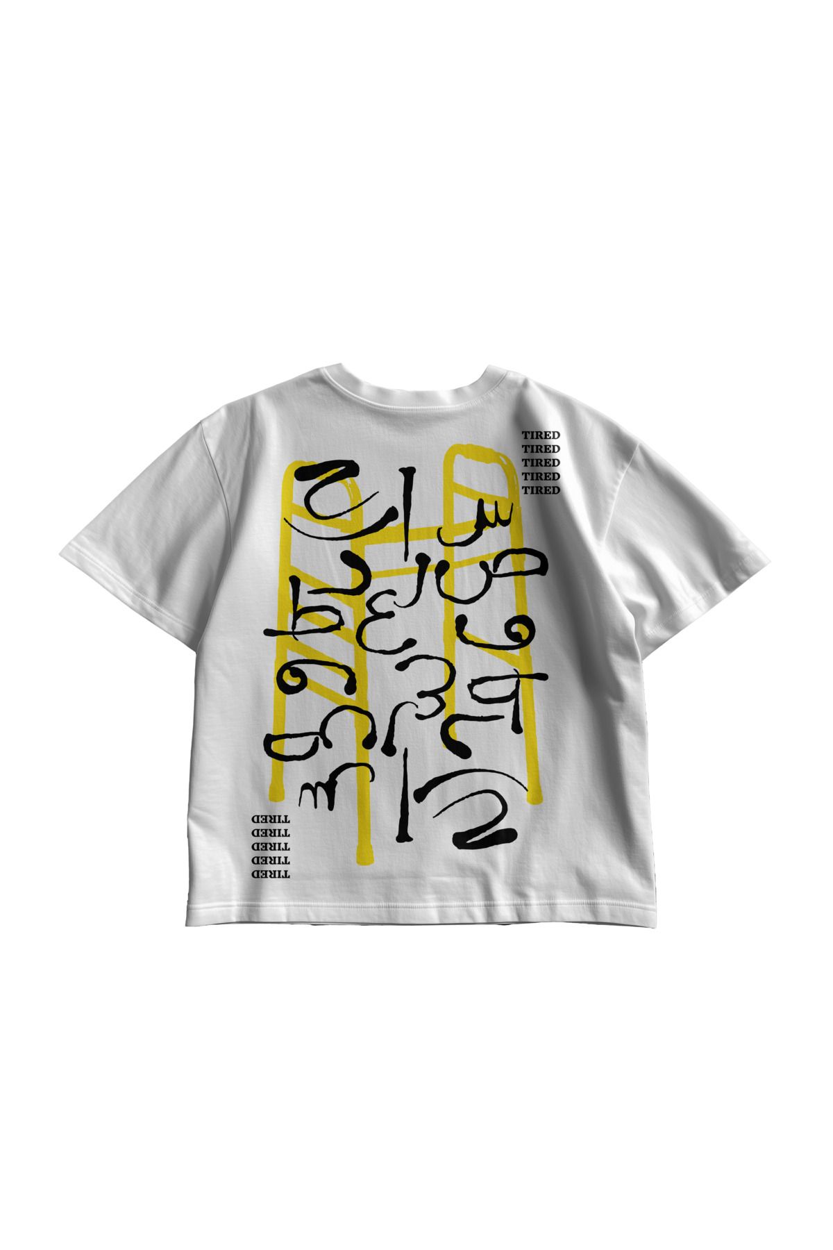 TresMonos Tired Better Life Baskılı Oversize Kısa Kollu Pamuklu Unisex Beyaz Tişört