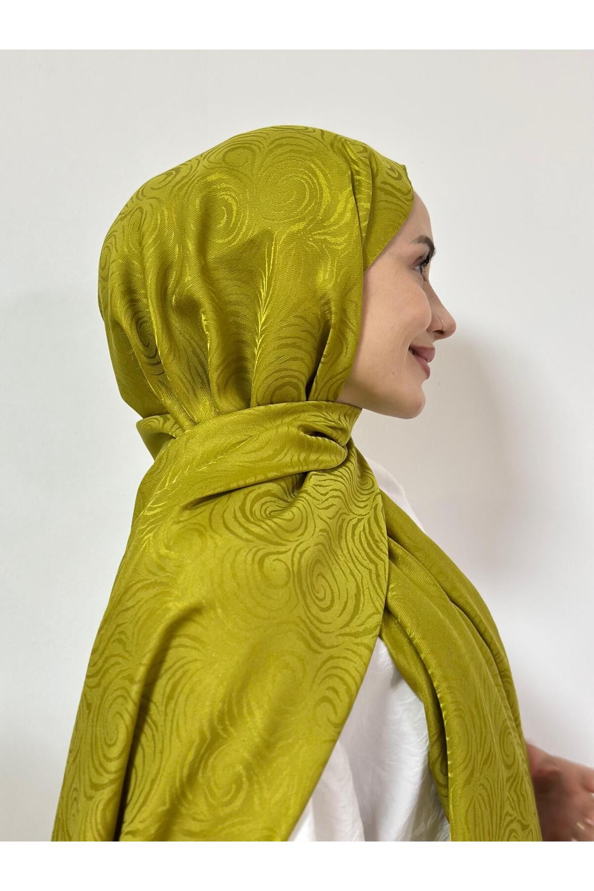 Pull Scarfs Shine İsabella Desen - Oliv Yeşili