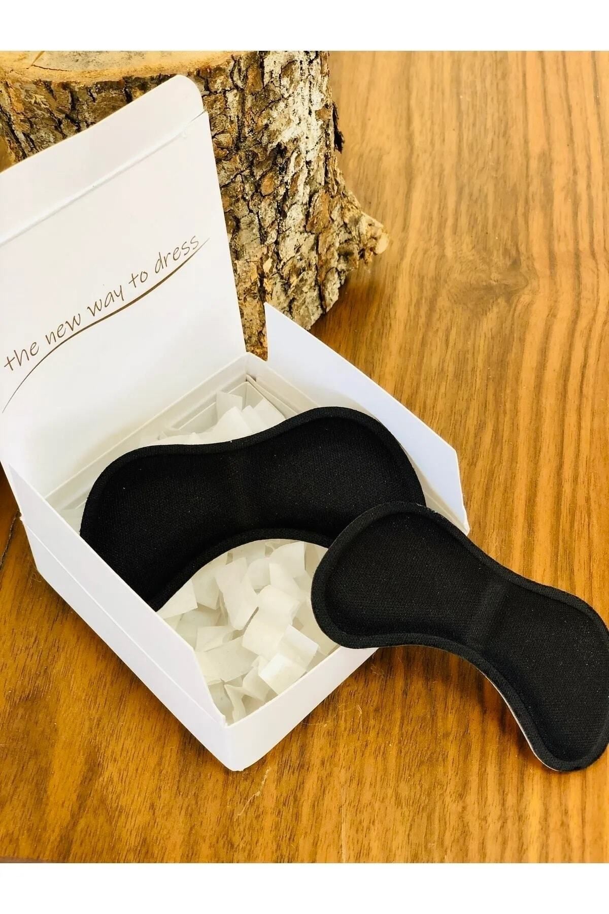 AboutThePerfect Siyah Oval Ayakkabı Topuk Koruyucu Yapışkanlı Sünger