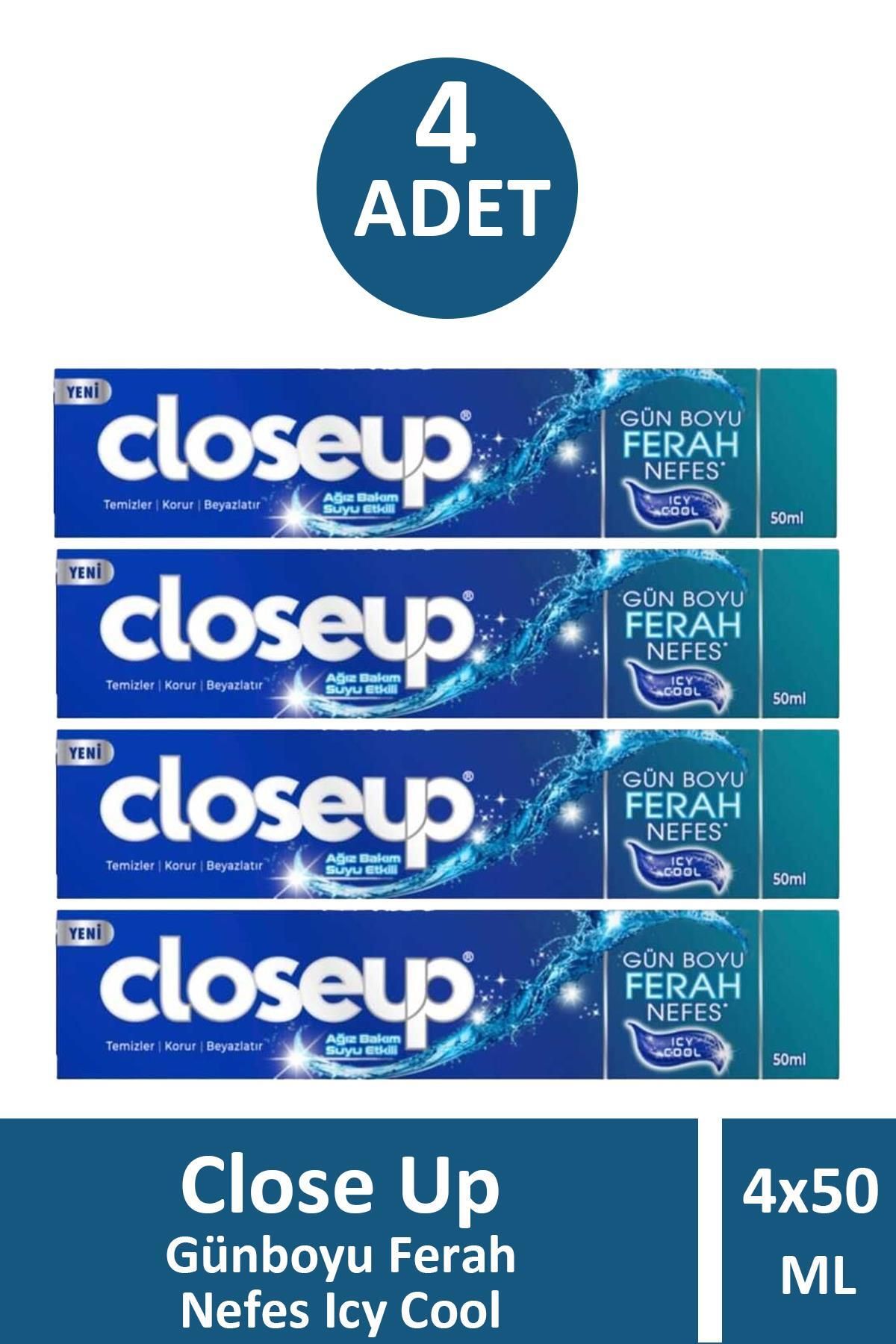 Closeup Close Up Günboyu Ferah Nefes Icy Cool 50 ml 4 Adet