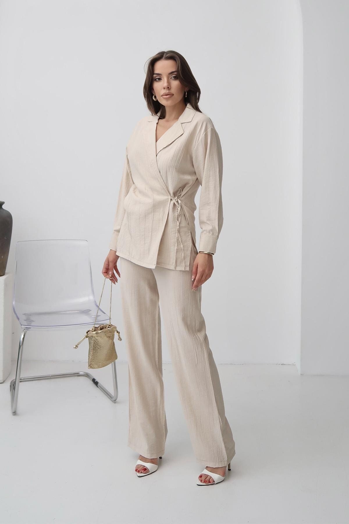 İstangül Butik Urban Chic Kruvaze Yaka Takım