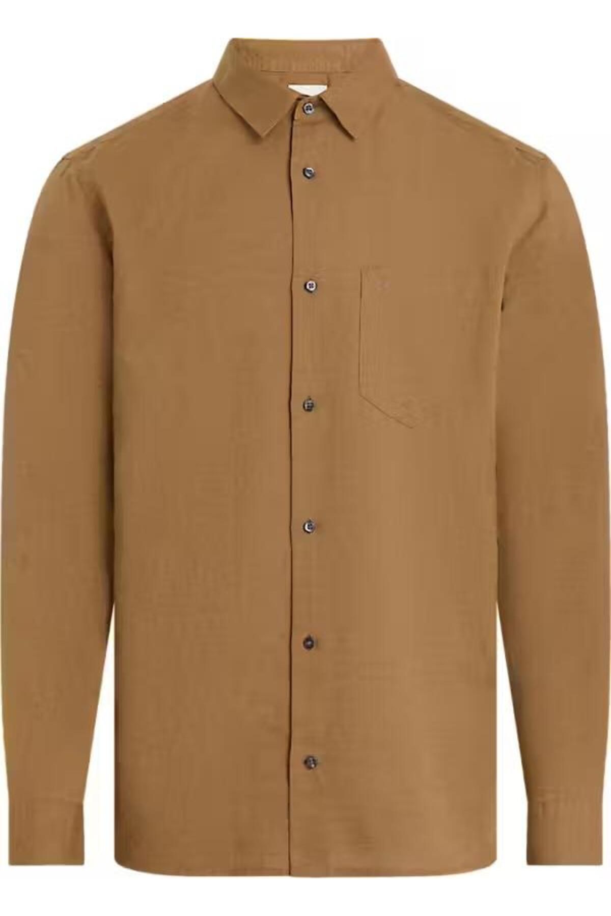 Calvin Klein Erkek LINEN COTTON REGULAR L/S SHIRT Gömlek