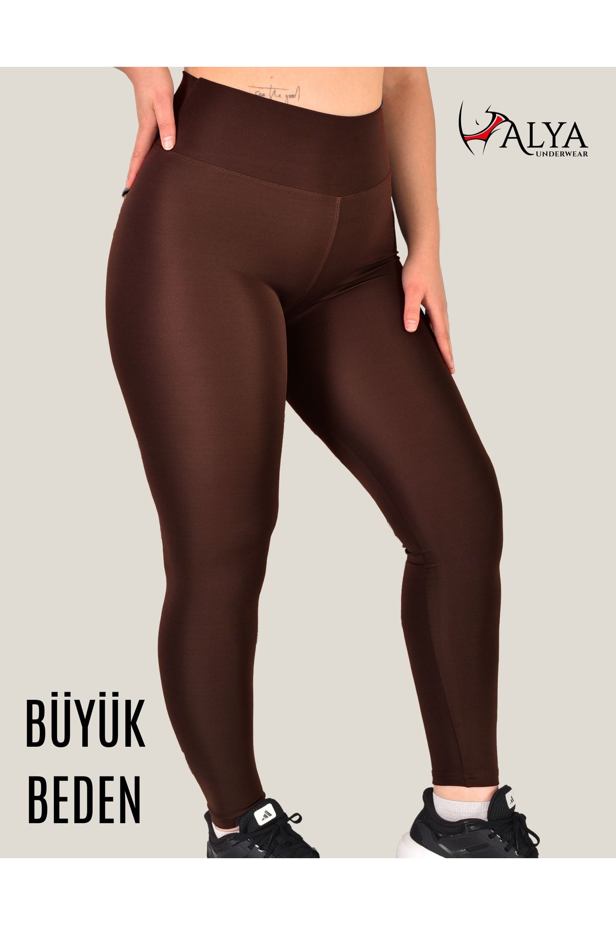 ALYA UNDERWEAR Büyük Beden Tayt Dalgıç Kumaş Yüksek Bel