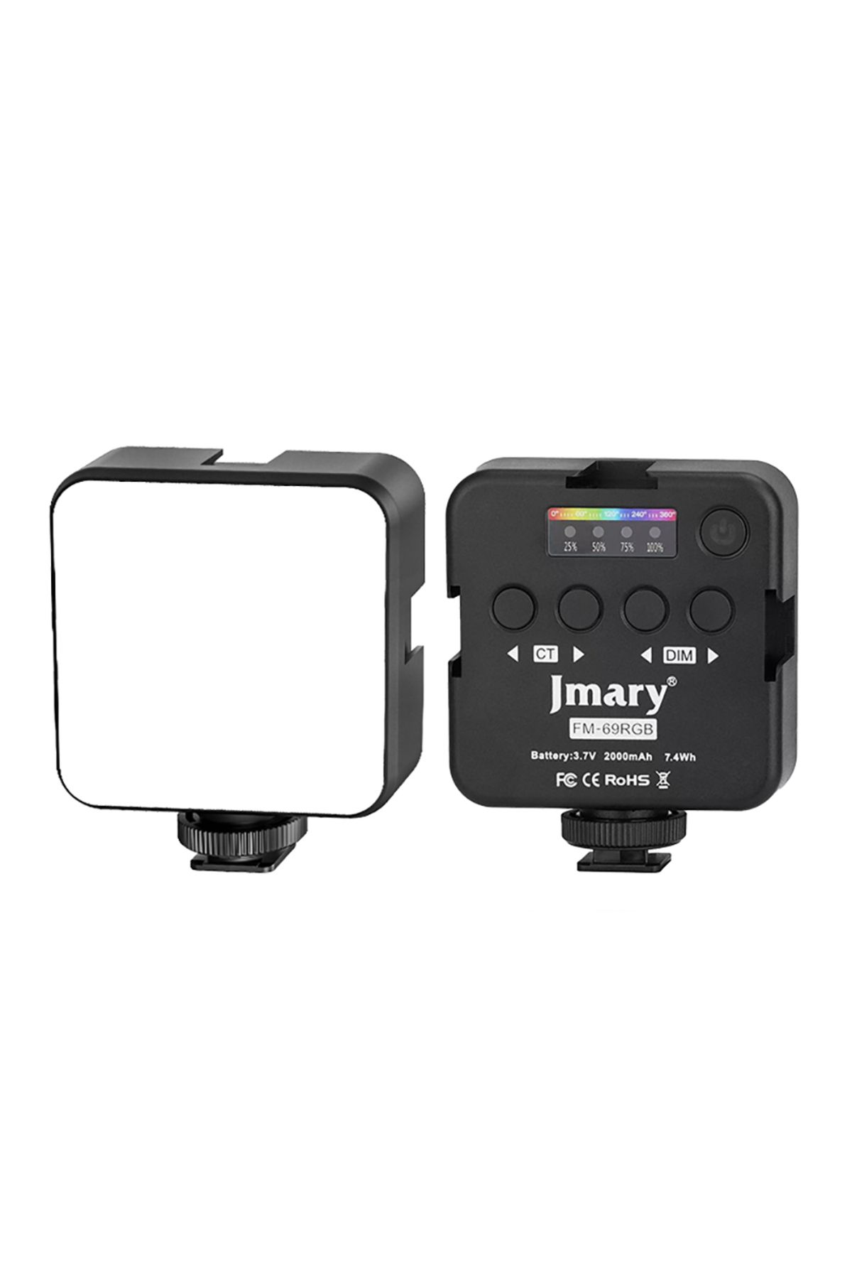 Jmary FM-69RGB RGB Led Telefon-Kamera Üstü Pilli Aydınlatma Işığı Siyah