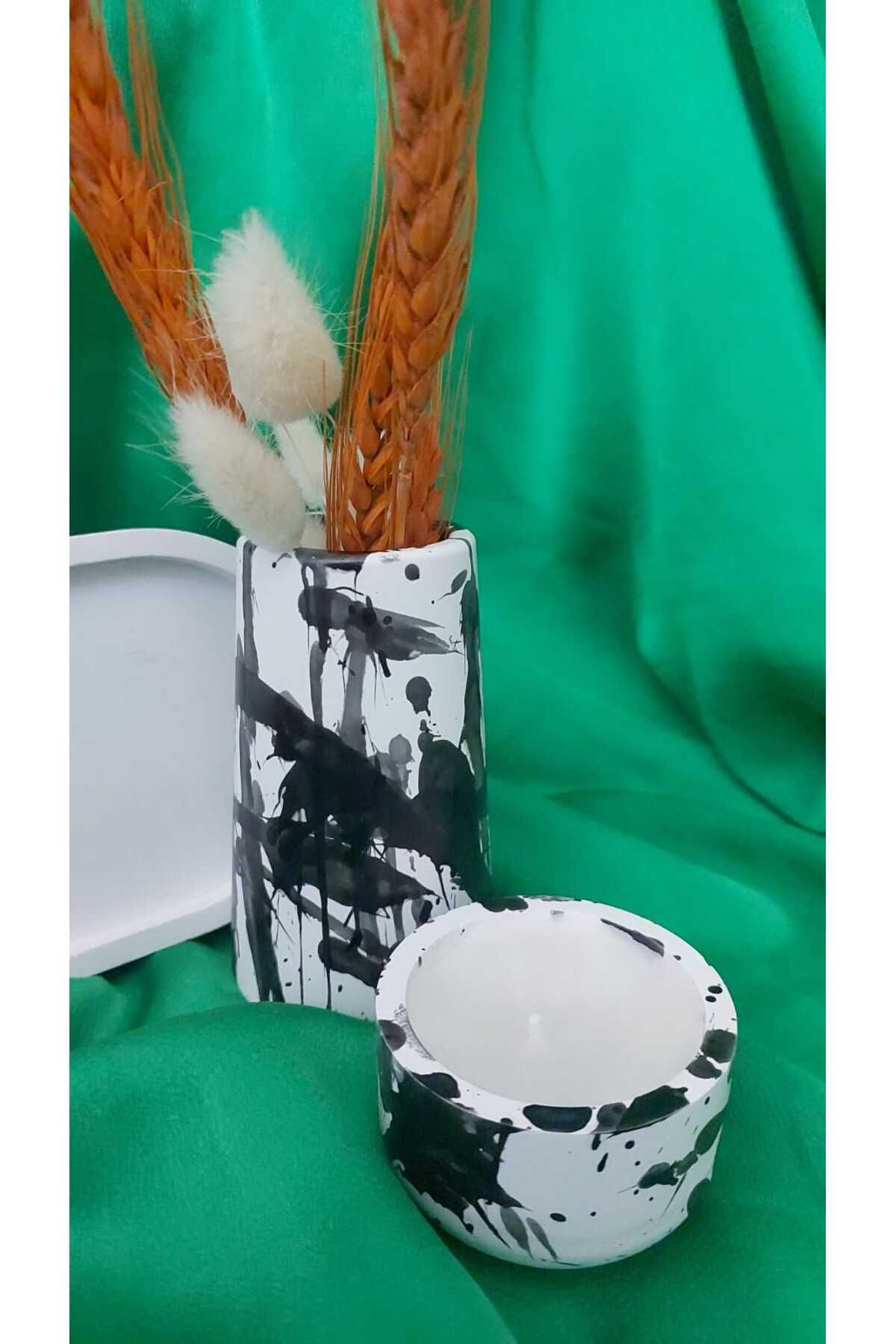 Craft SİYAH BEYAZ TASARIM 3'LÜ DEKORATİF SET