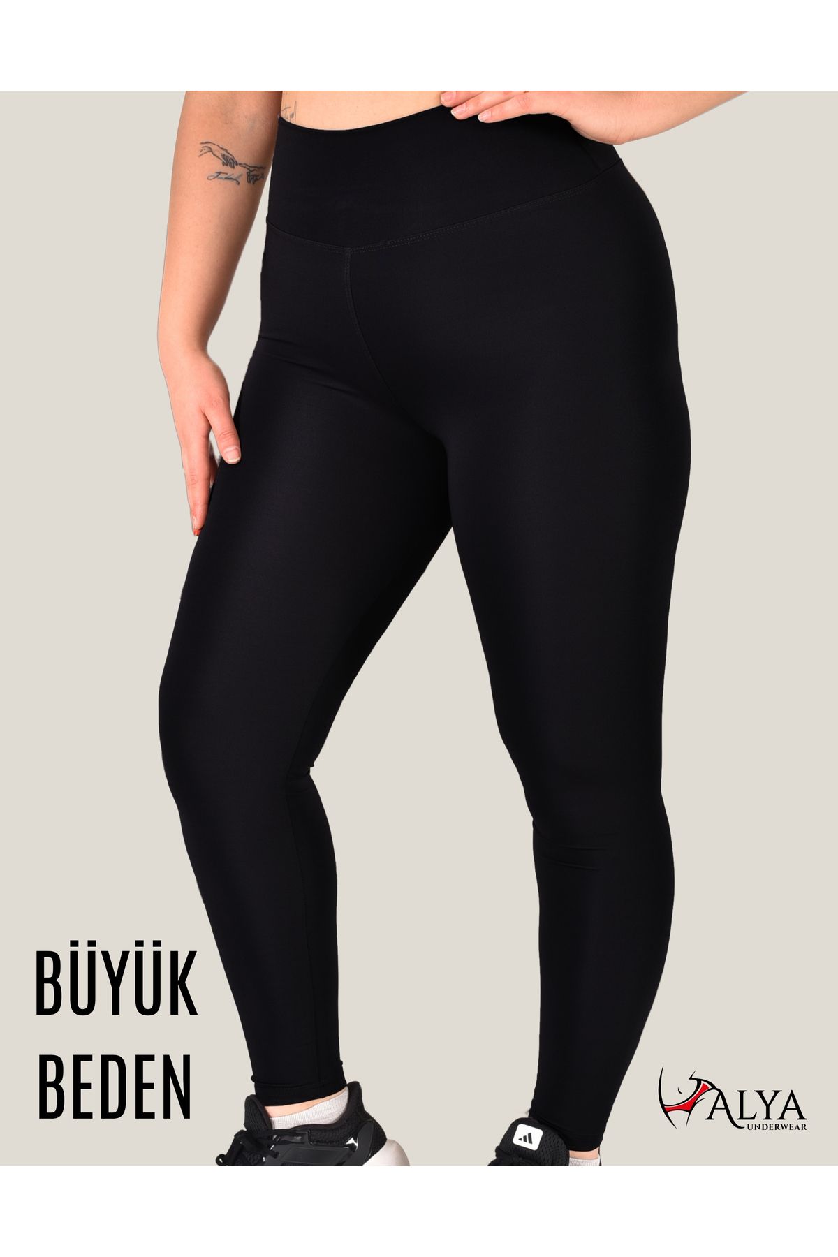 ALYA UNDERWEAR Büyük Beden Tayt Dalgıç Kumaş Yüksek Bel