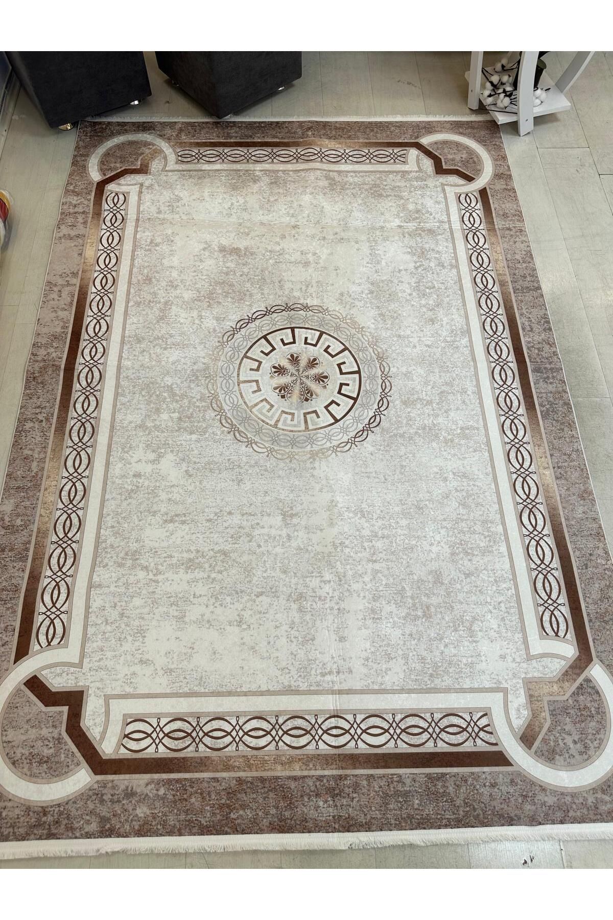 Home Dijital Baskılı Halı Modern Desen Kaymaz Taban Makinede Yıkanabilir Salon Mutfak Halısı