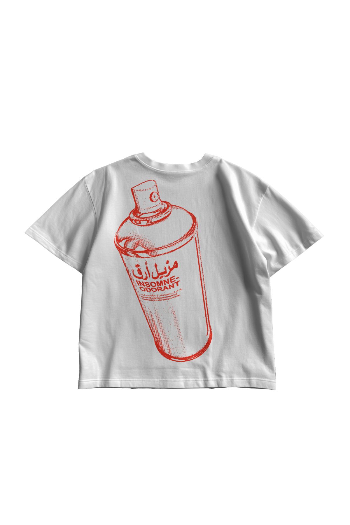 TresMonos Rebel Insomnia Mist Baskılı Oversize Kısa Kollu Pamuklu Unisex Beyaz Tişört