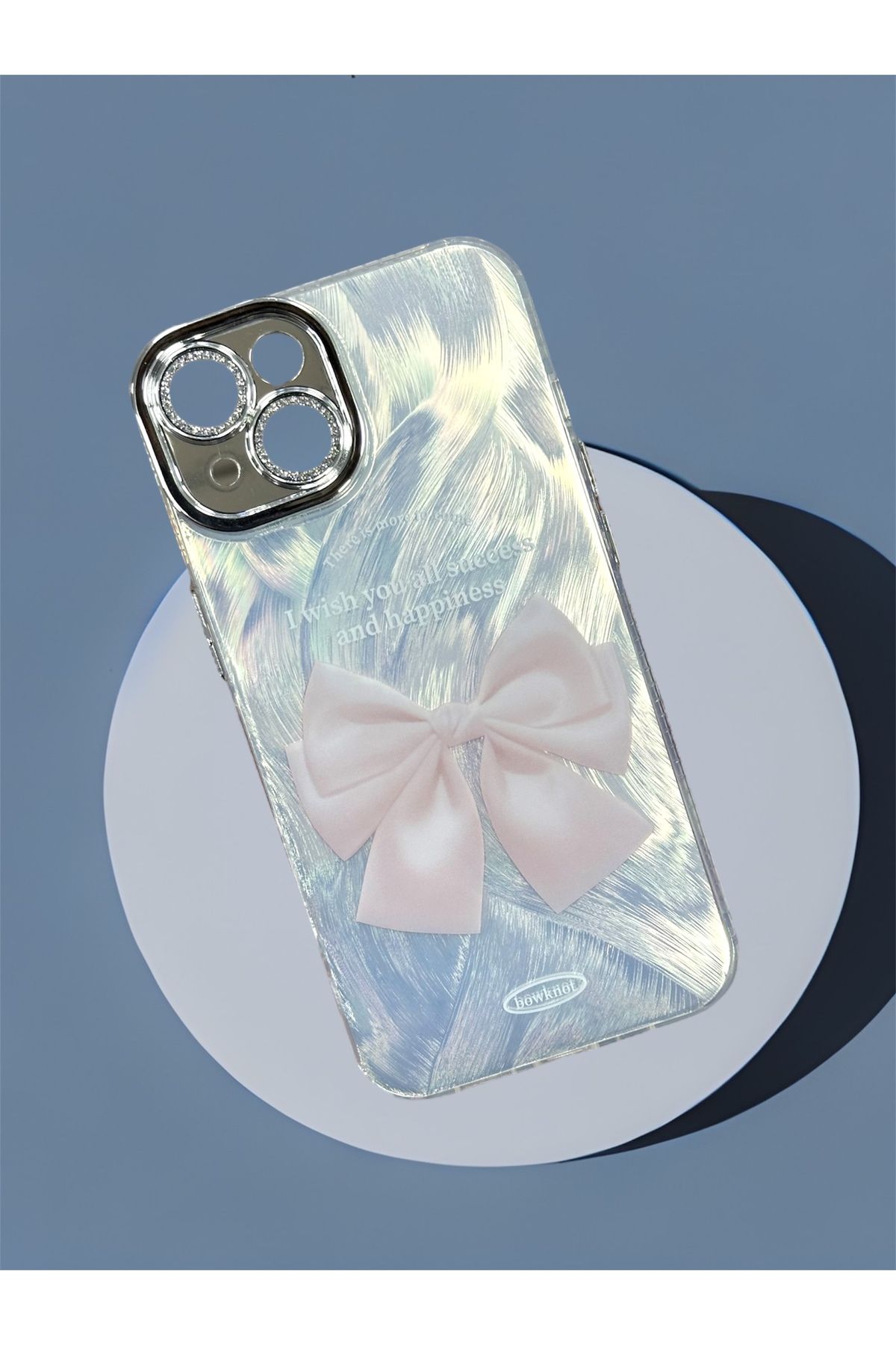 BURKİNA iPhone 13 iPhone 14 için uyumlu Taşlı Kamera Lens Koruyucu Renkli Darbe Emici Kılıf