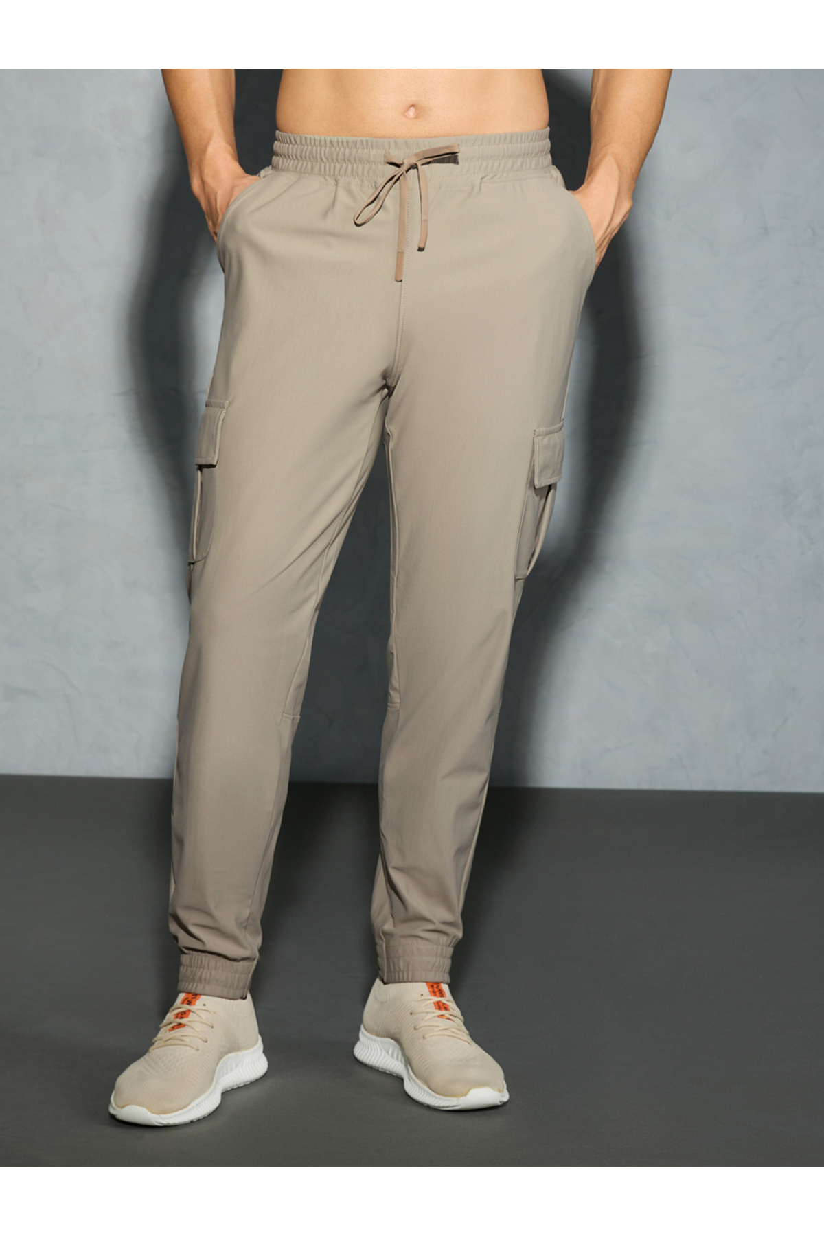 Technosport By Styli-Solid Regular Fit Cargo Joggers with Drawstring 5