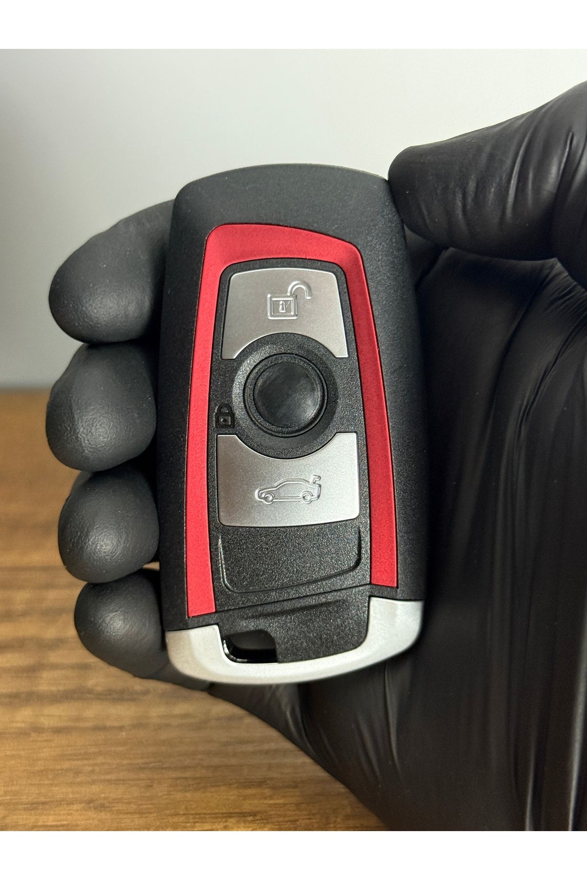 Mavi Keys BMW Smart F30 F32 F10 F20 Uyumlu 3 Buton Kumanda Kabı Kırmızı Renk