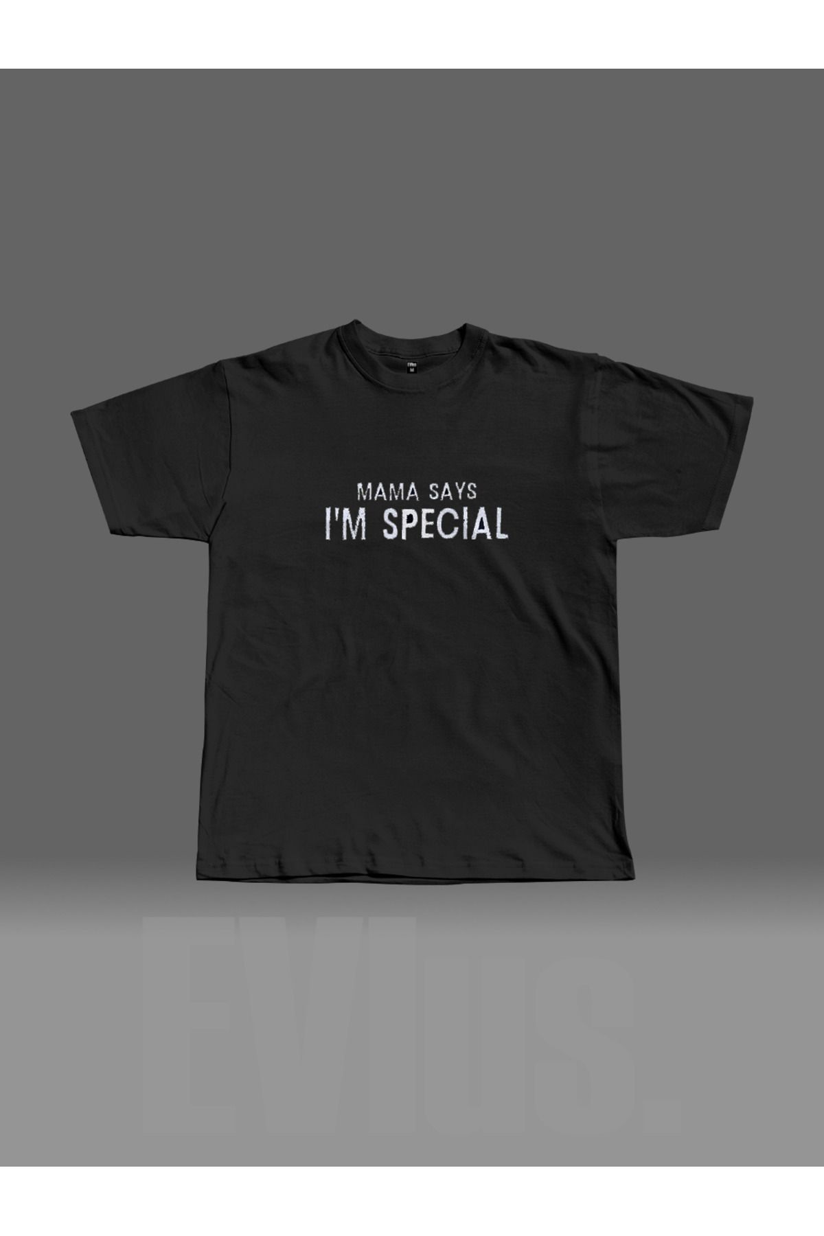 EVIus Oversize Mama Says I'm Special Baskılı Bisiklet Yaka T-Shirt