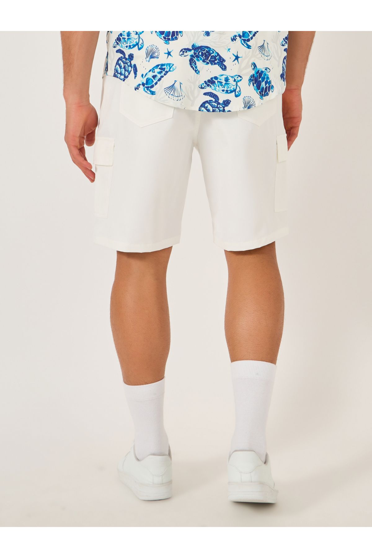 Take Two By Styli-Plain Flap Pocket Shorts with Belt Loops 4