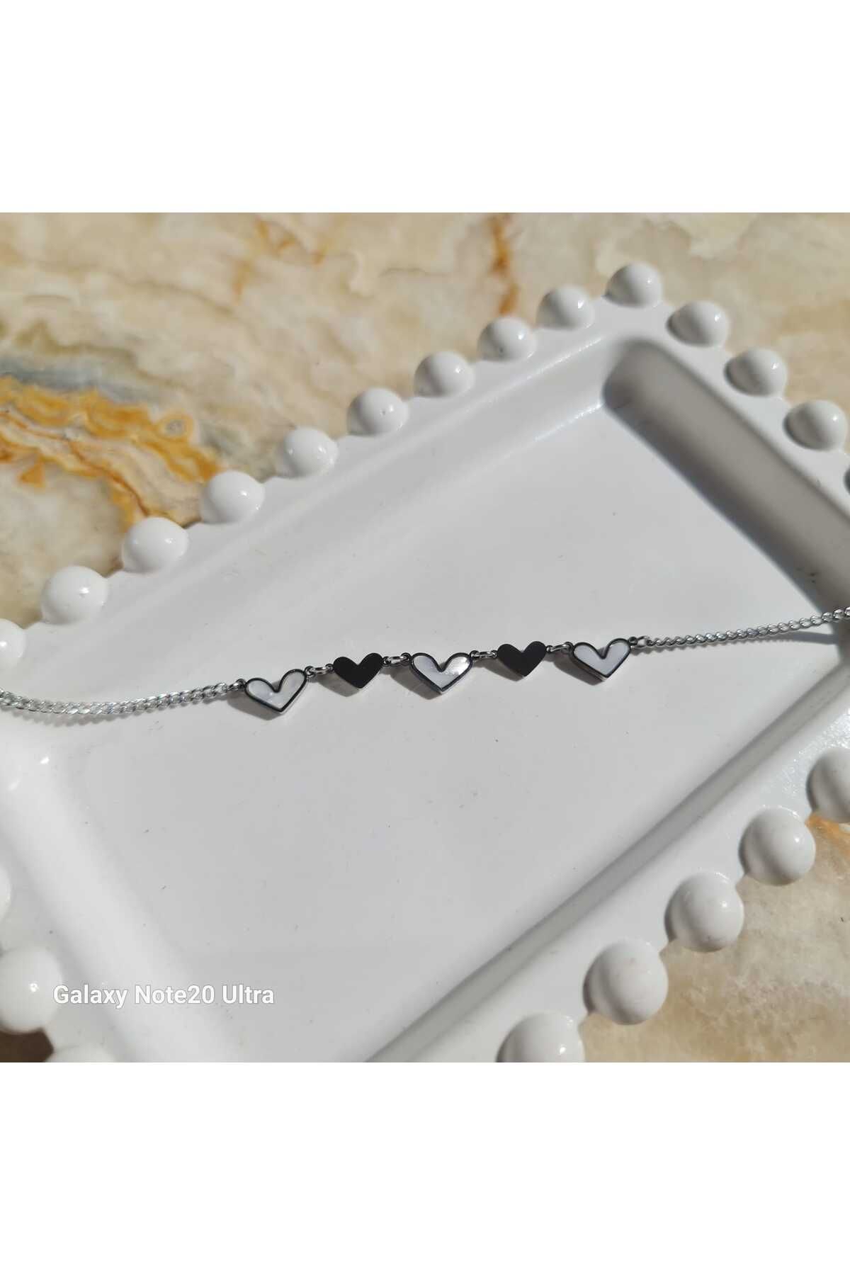 Store 316L Kalp Temalı Paslanmaz Çelik Gümüş Rengi Halhal