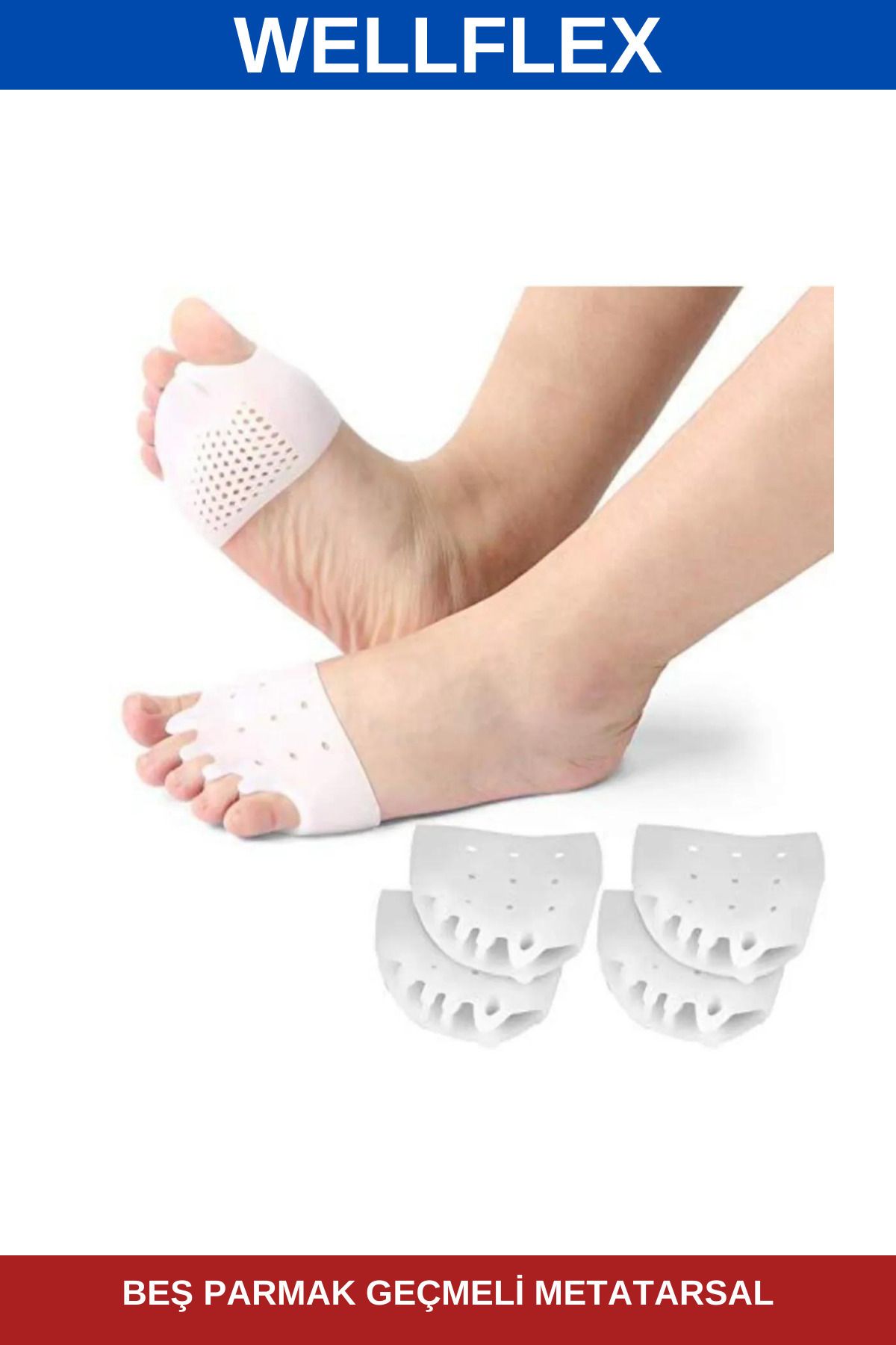 AboutThePerfect Konforlu Beş Parmak Geçmeli Metatarsal 1 Çift, Sağlıklı ve Rahat Ayaklar için