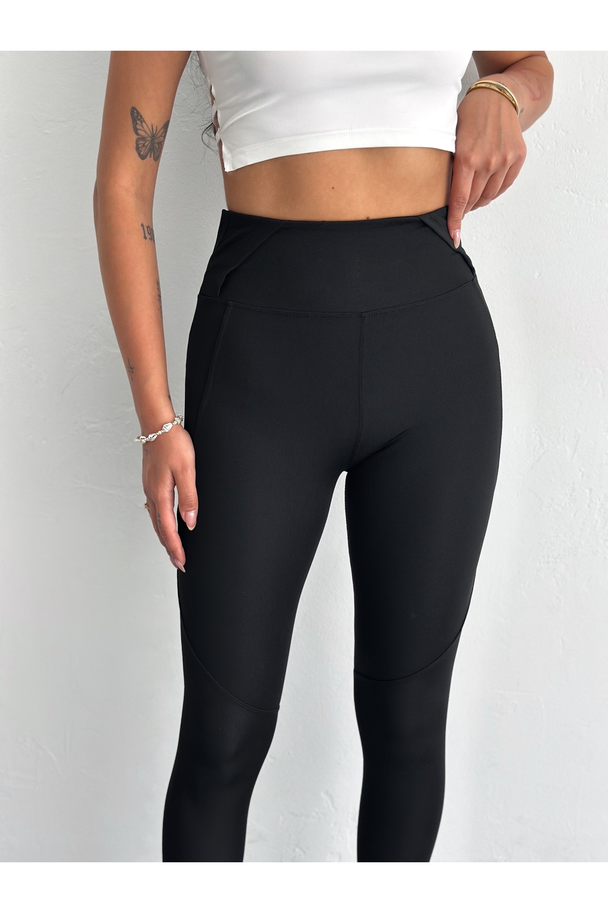 جوراب شلواری ورزشی انعطاف پذیر LYCRA با جزییات کمربند 6