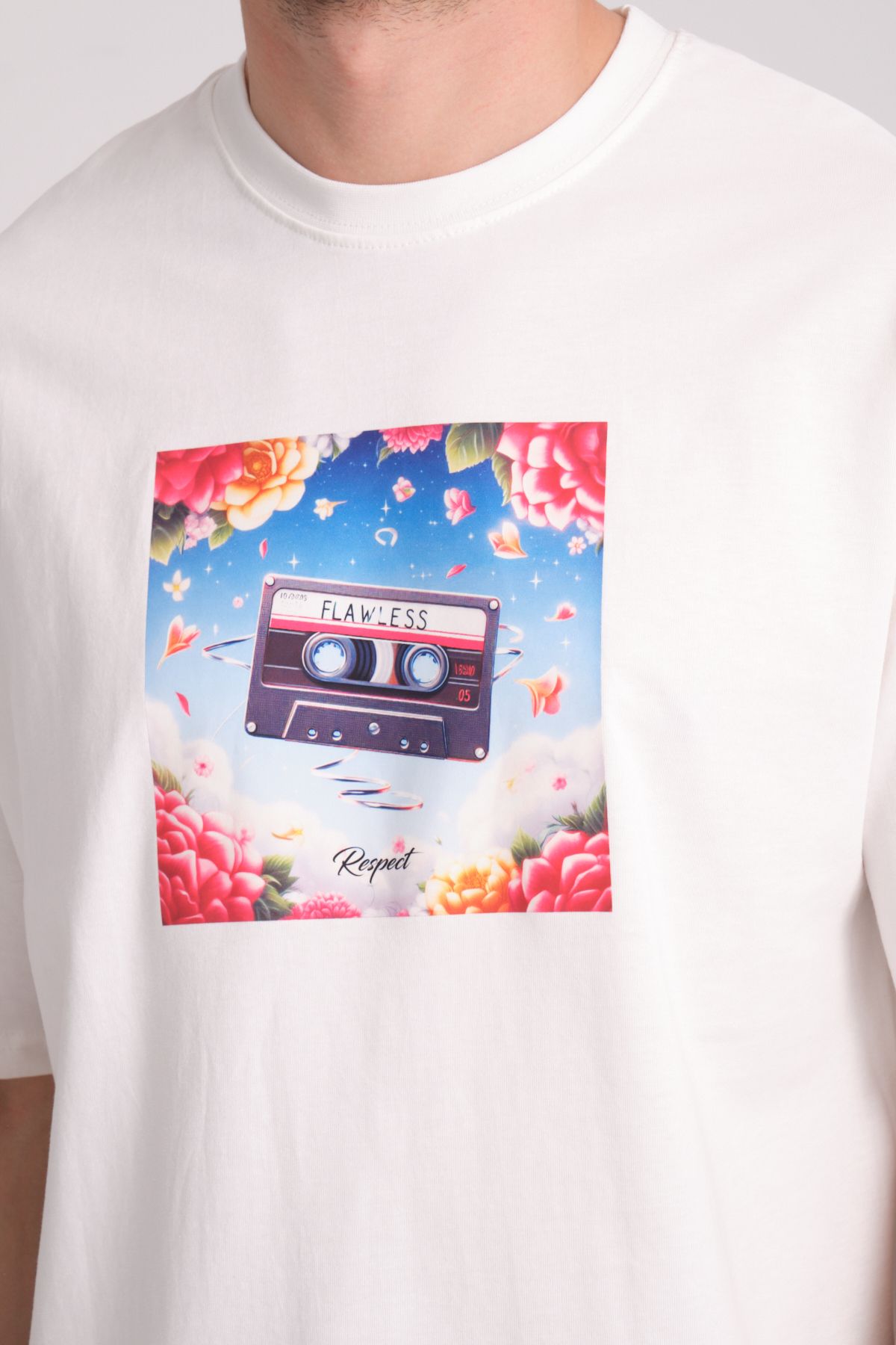 RESPECT FACTORY Kaset Baskılı-Oversize-T-shirt