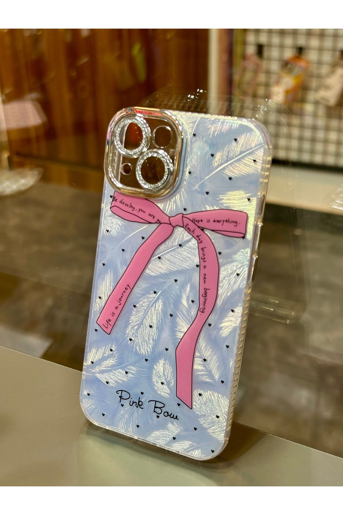 BURKİNA iPhone 13 iPhone 14 için uyumlu Taşlı Kamera Lens Koruyucu Renkli Darbe Emici Kılıf