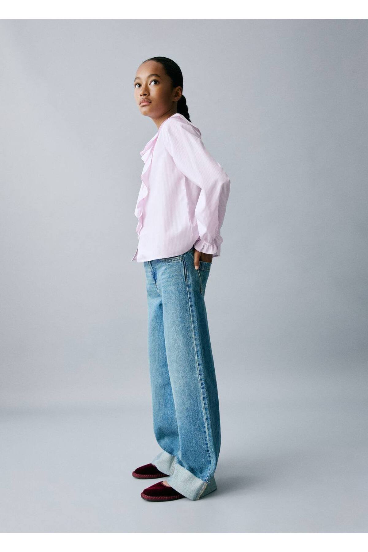 Volan detaylı gömlek