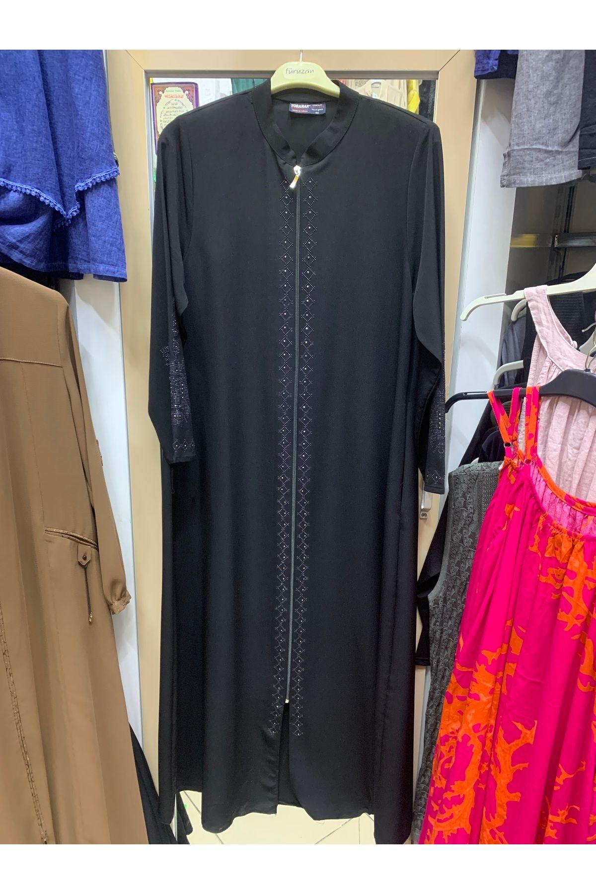 Butik Tesettür fermuarlı Medine ipeği ferace