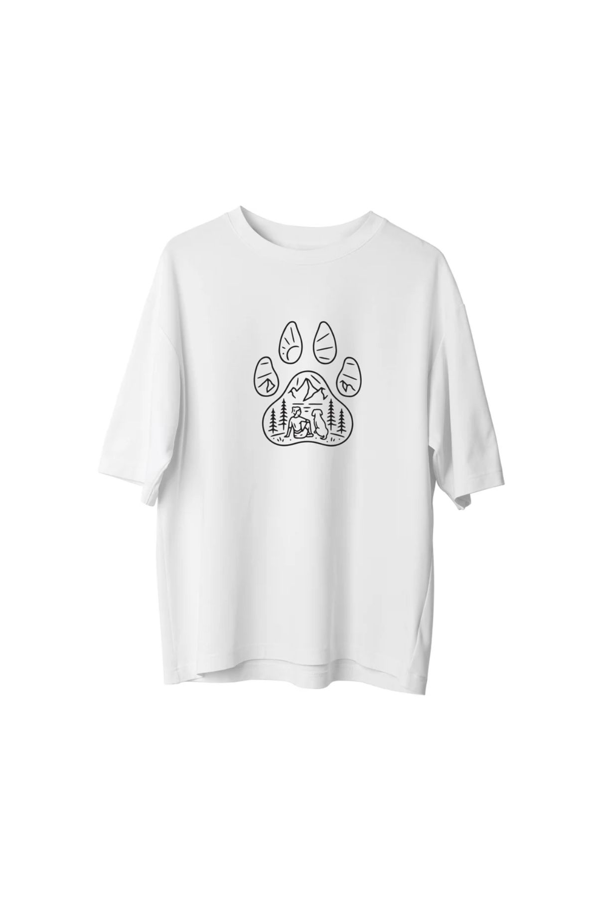 Koklonmoda Unisex Pati Dostum Baskılı Oversize T-Shirt