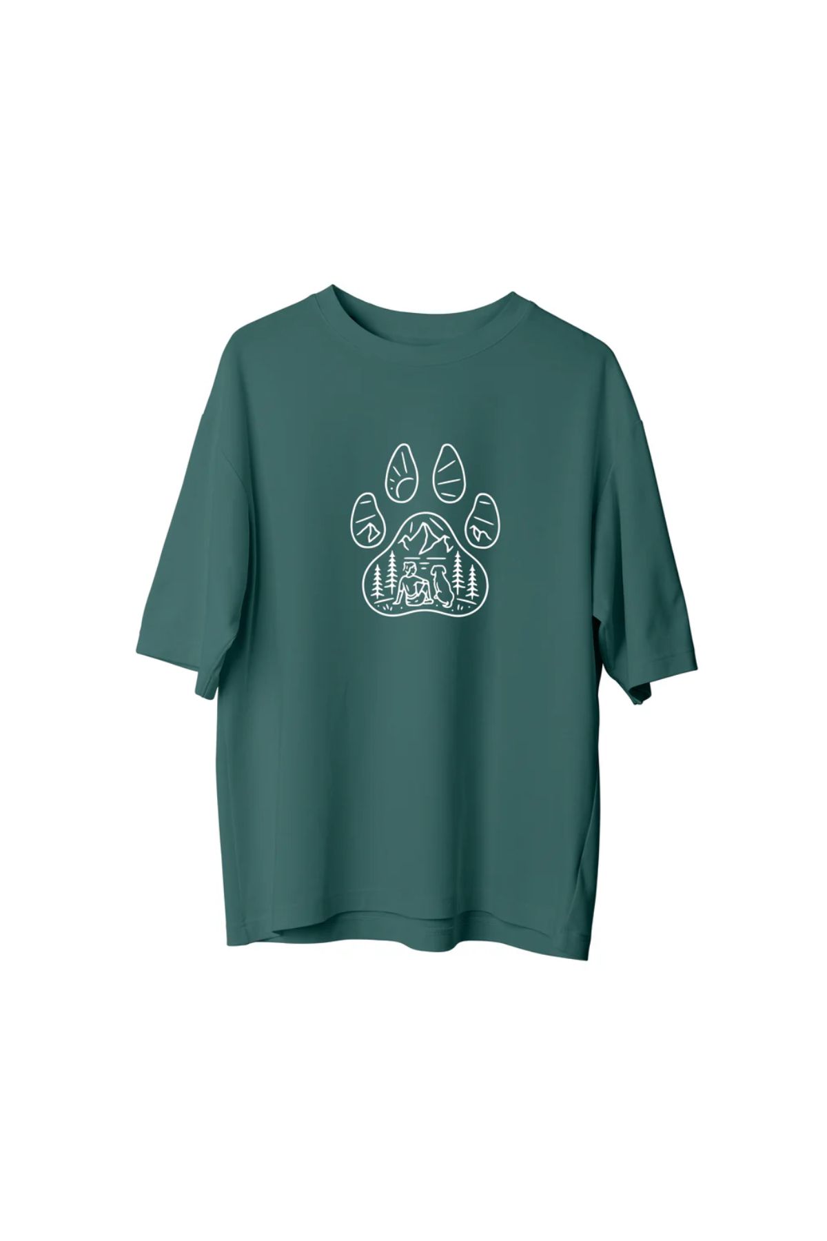 Koklonmoda Unisex Pati Dostum Baskılı Oversize T-Shirt