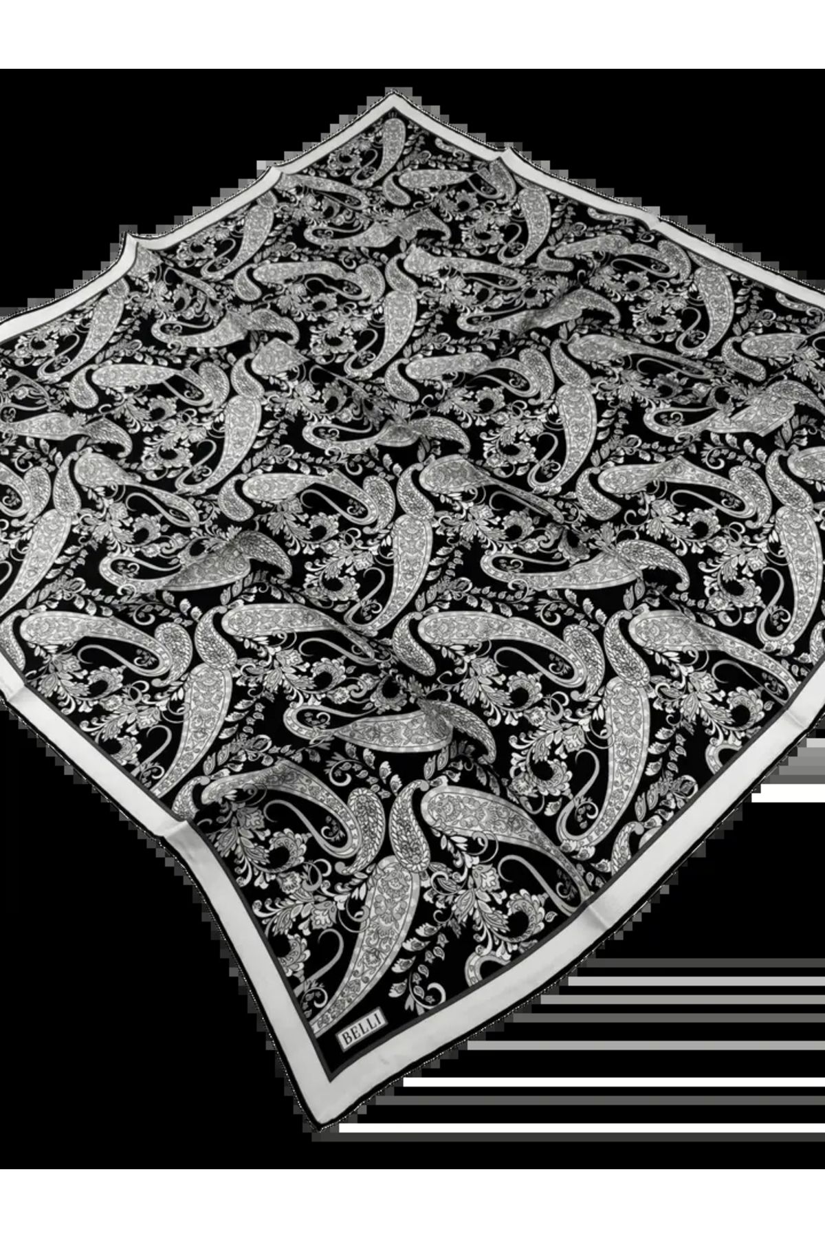 Belli Twill İpek Eşarp 4101D Etnik Desen Çok Renkli 11