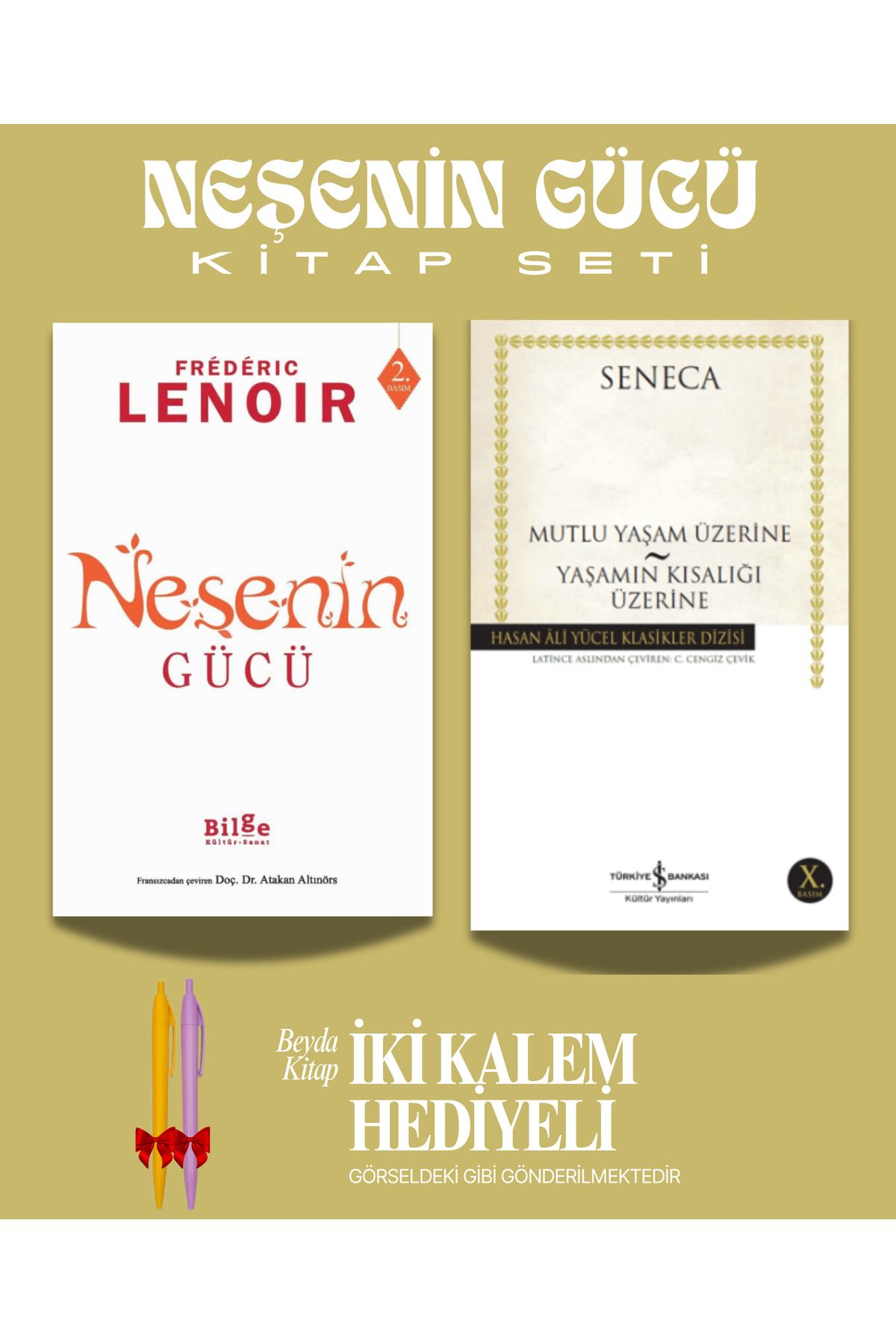 Bilge Kültür Sanat Neşenin Gücü - Mutlu Yaşam Üzerine - Kitap - İki Kalem Hediyeli