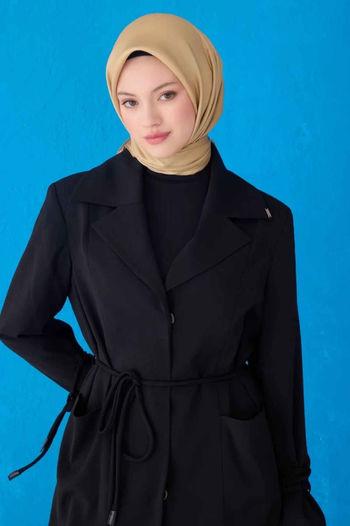 Belli Twill İpek Eşarp 4129D Düz Renk Dore-15