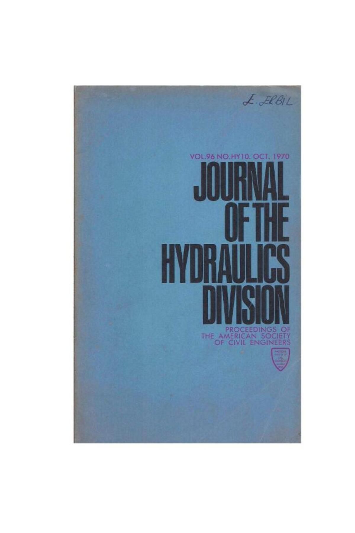 Türk Dil Kurumu Yayınları Journal of the HYDRAULICS Division - VOL.96 NO.HY10.OCT. - 1970