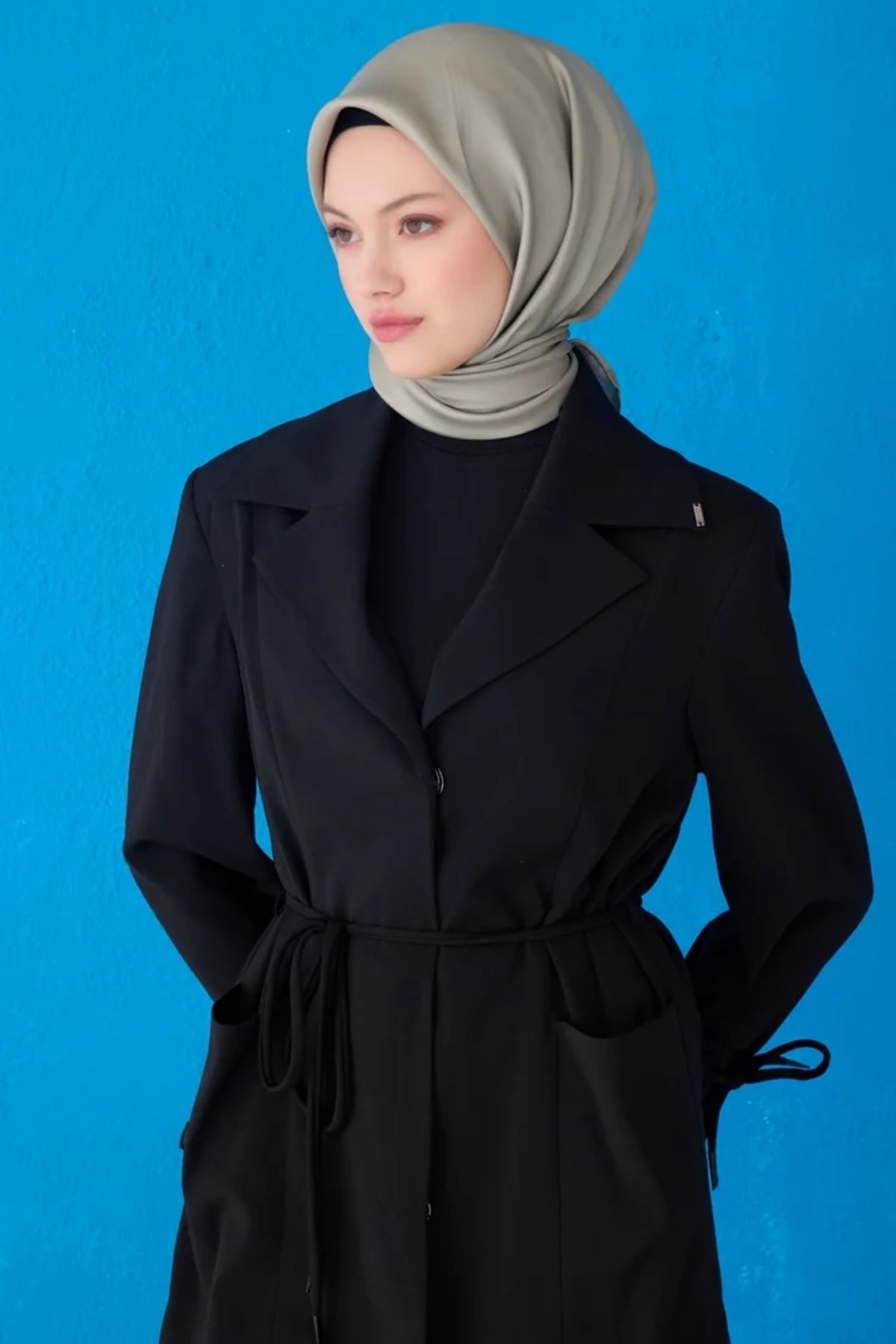 Belli Twill İpek Eşarp 4129D Düz Renk Nefti-10