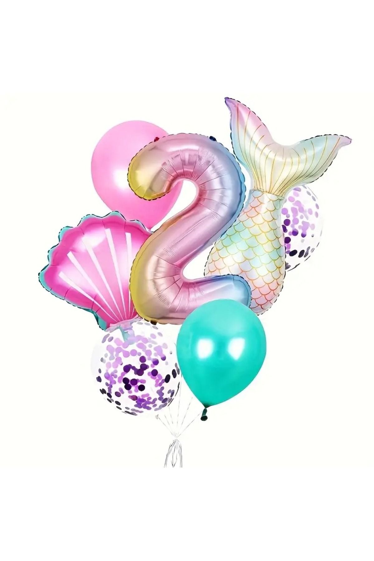 CANSIN DENİZ KIZI FOLYO BALON SETİ 2 YAŞ