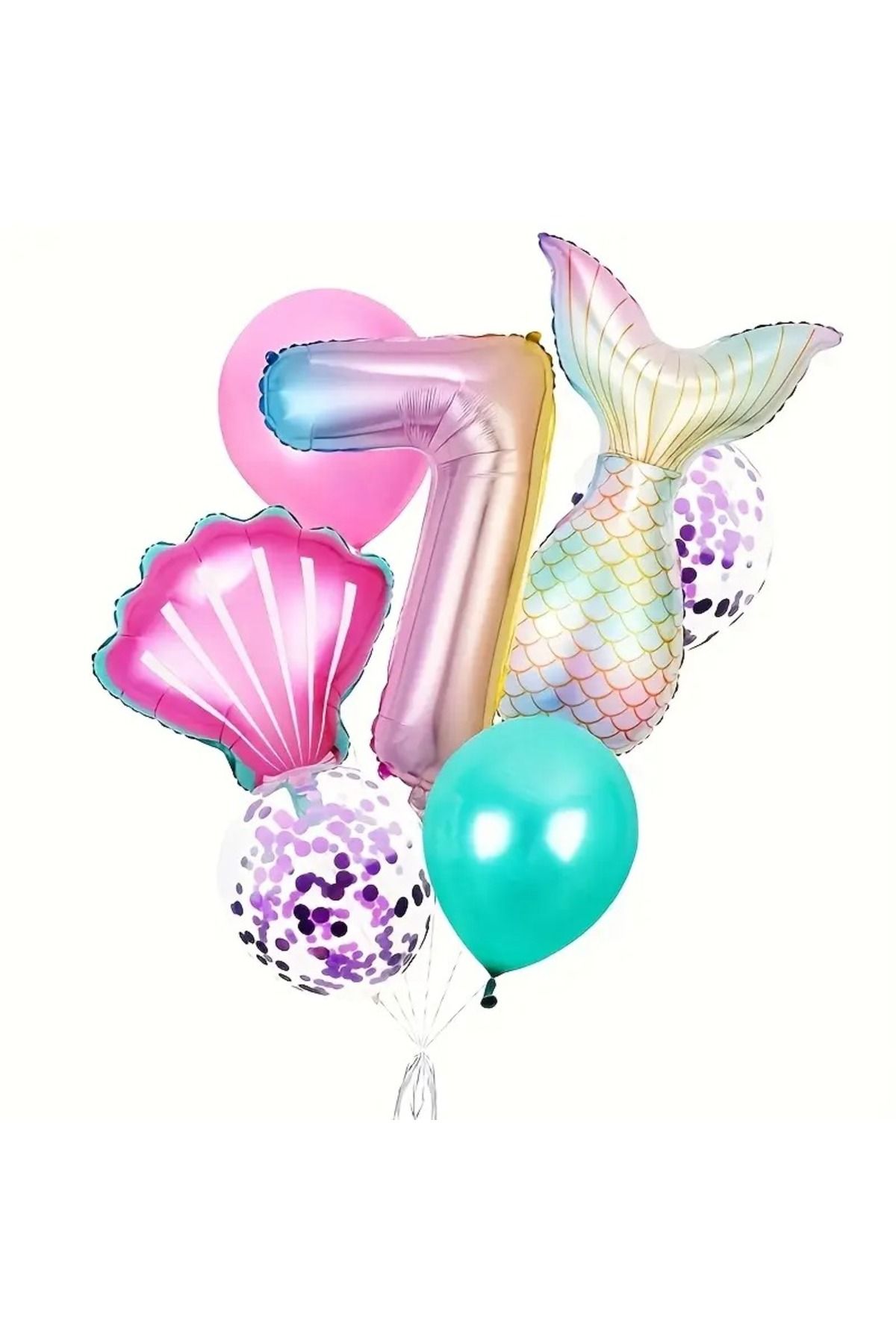 CANSIN DENİZ KIZI FOLYO BALON SETİ 7 YAŞ